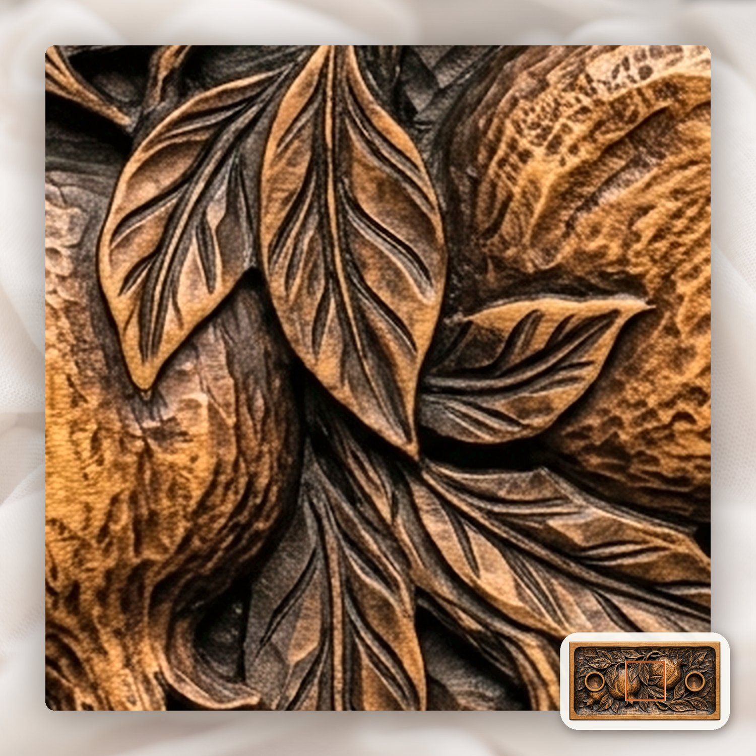 Pomegranate Shabbat Candle Tray CNC Relief STL bas-relief STL — view 10