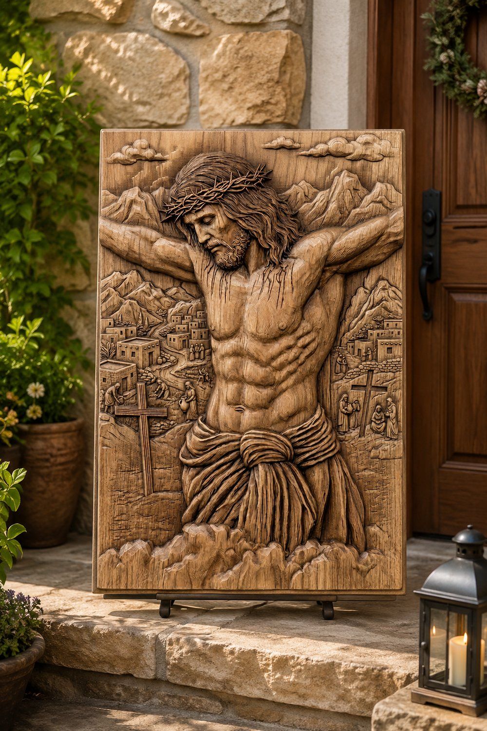 Powerful Jesus Christ Crucifixion Scene CNC Relief STL bas-relief STL — view 8