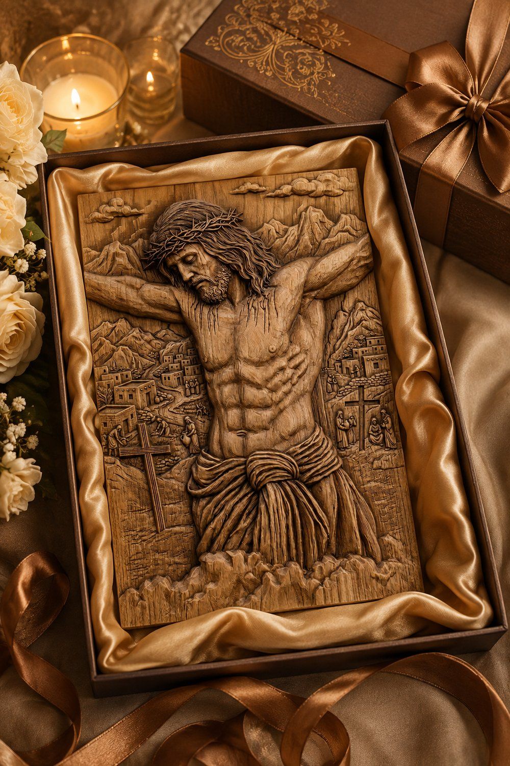 Powerful Jesus Christ Crucifixion Scene CNC Relief STL bas-relief STL — view 9
