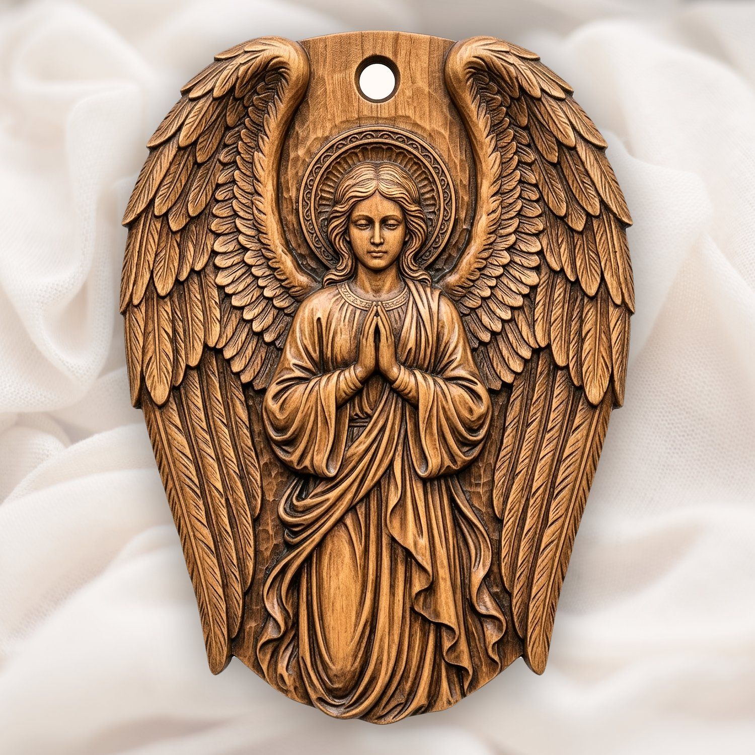 Praying Guardian Angel Ornament CNC Relief STL bas-relief STL — view 4