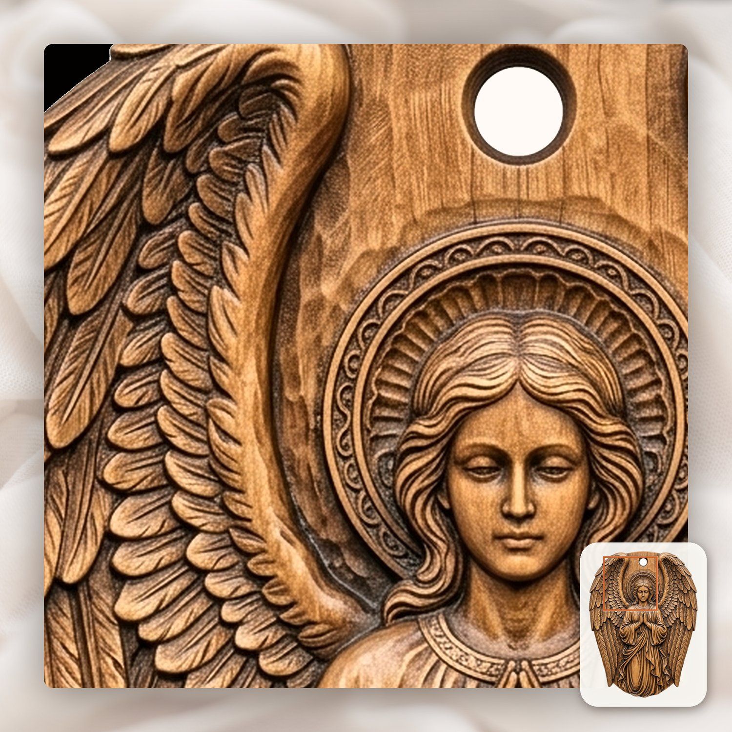Praying Guardian Angel Ornament CNC Relief STL bas-relief STL — view 12