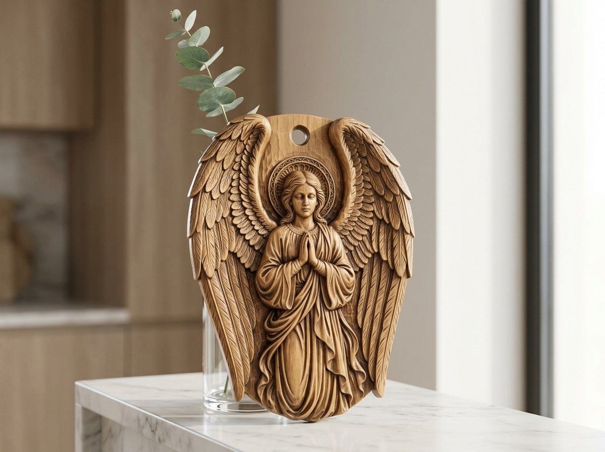Praying Guardian Angel Ornament CNC Relief STL bas-relief STL — view 13