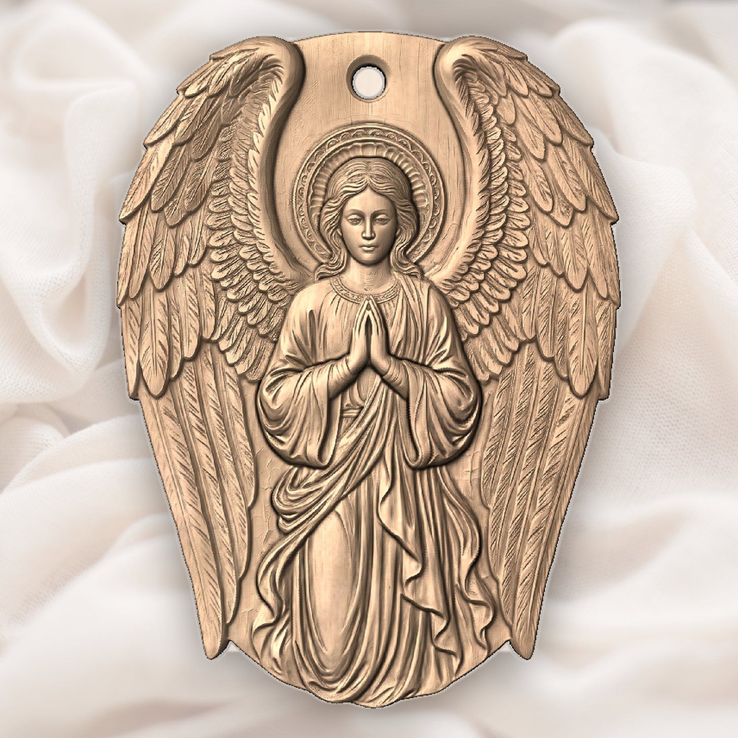 Praying Guardian Angel Ornament CNC Relief STL bas-relief STL — view 5