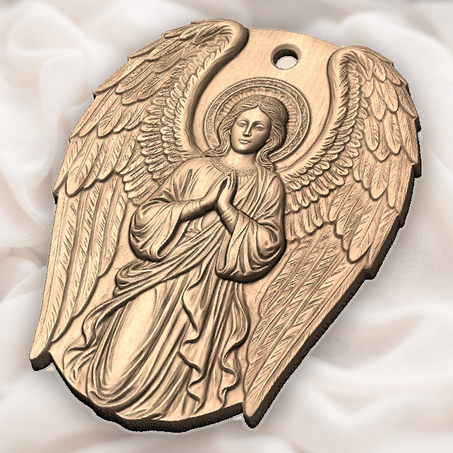 Praying Guardian Angel Ornament CNC Relief STL bas-relief STL — view 6
