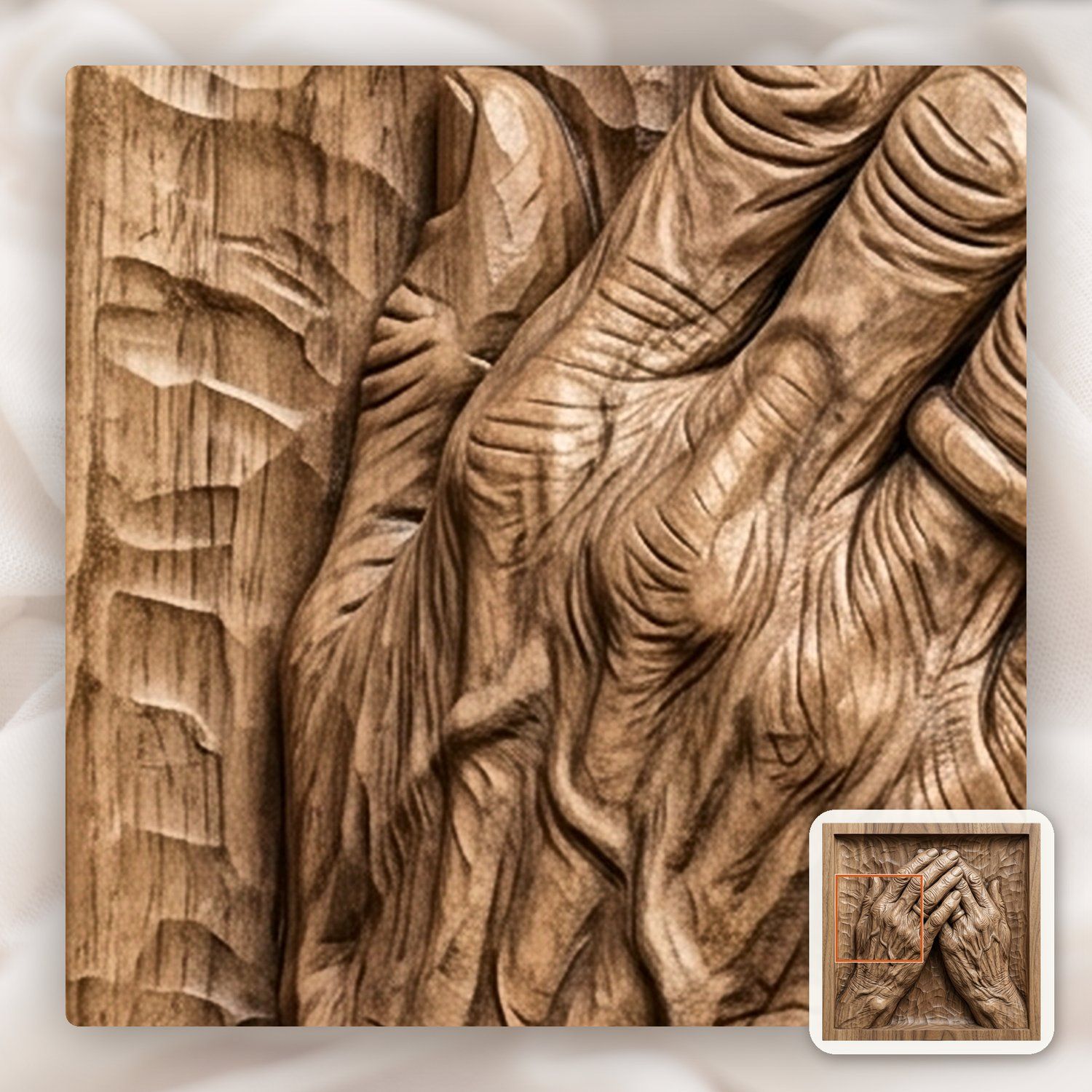 Praying Hands Memorial CNC Relief STL bas-relief STL — view 11