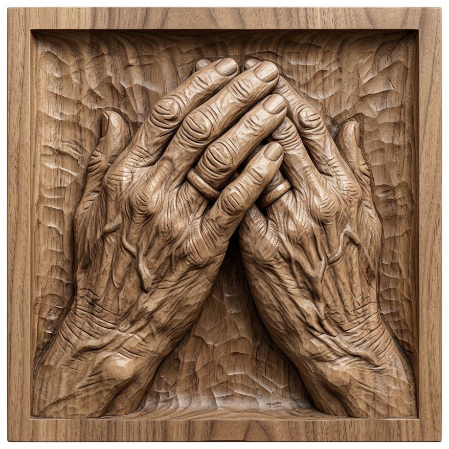 Praying Hands Memorial CNC Relief STL bas-relief STL — view 12