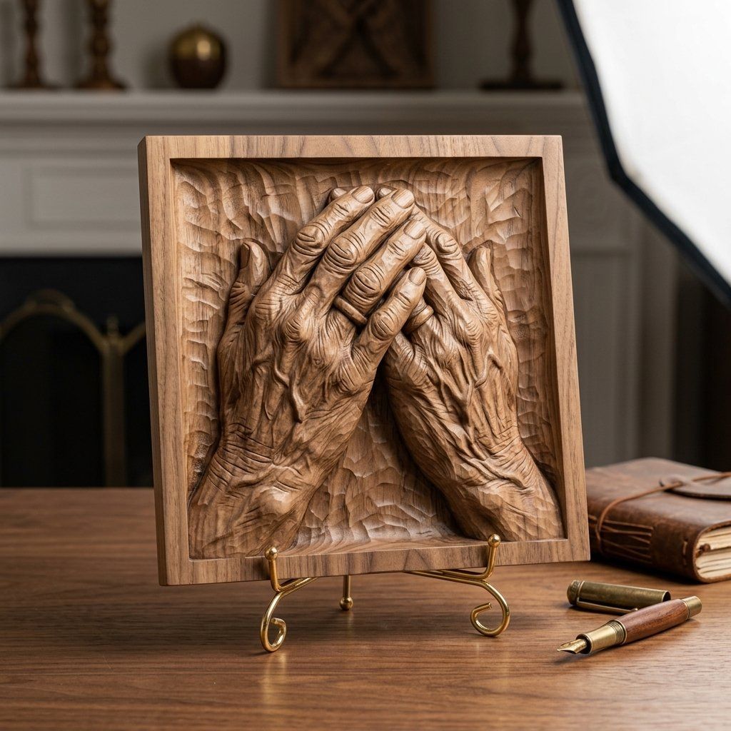Praying Hands Memorial CNC Relief STL bas-relief STL — view 14