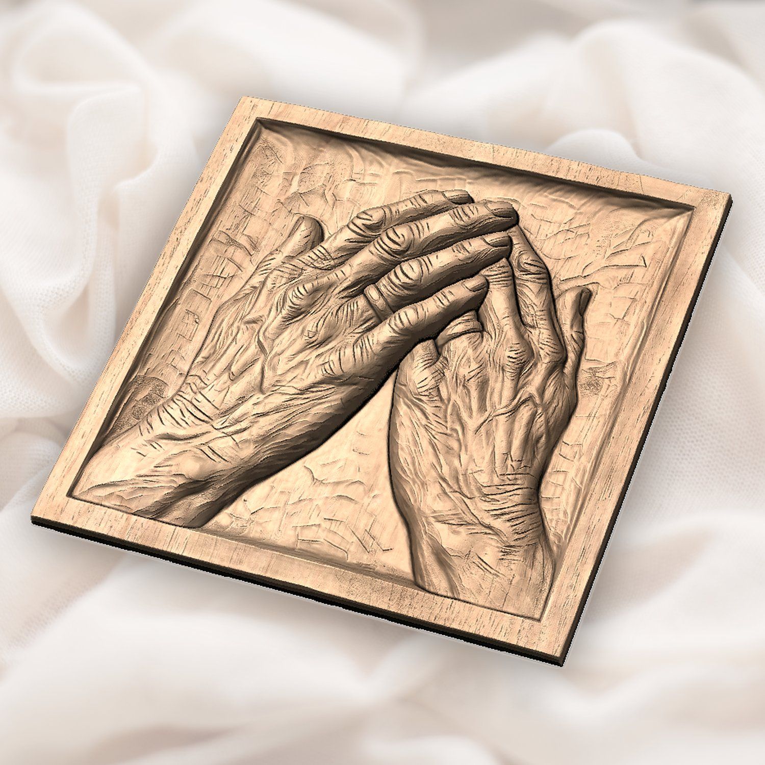 Praying Hands Memorial CNC Relief STL bas-relief STL — view 4