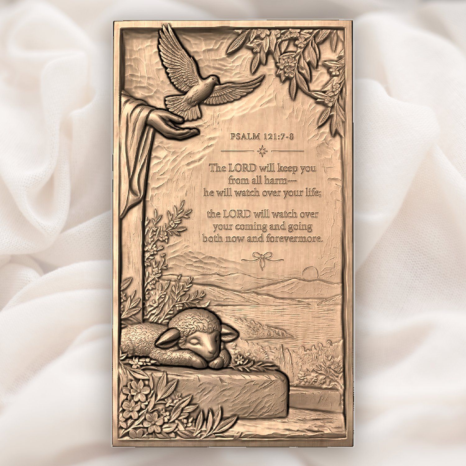 Psalm 121 Bible Verse Dove and Lamb CNC Relief STL bas-relief STL — view 5