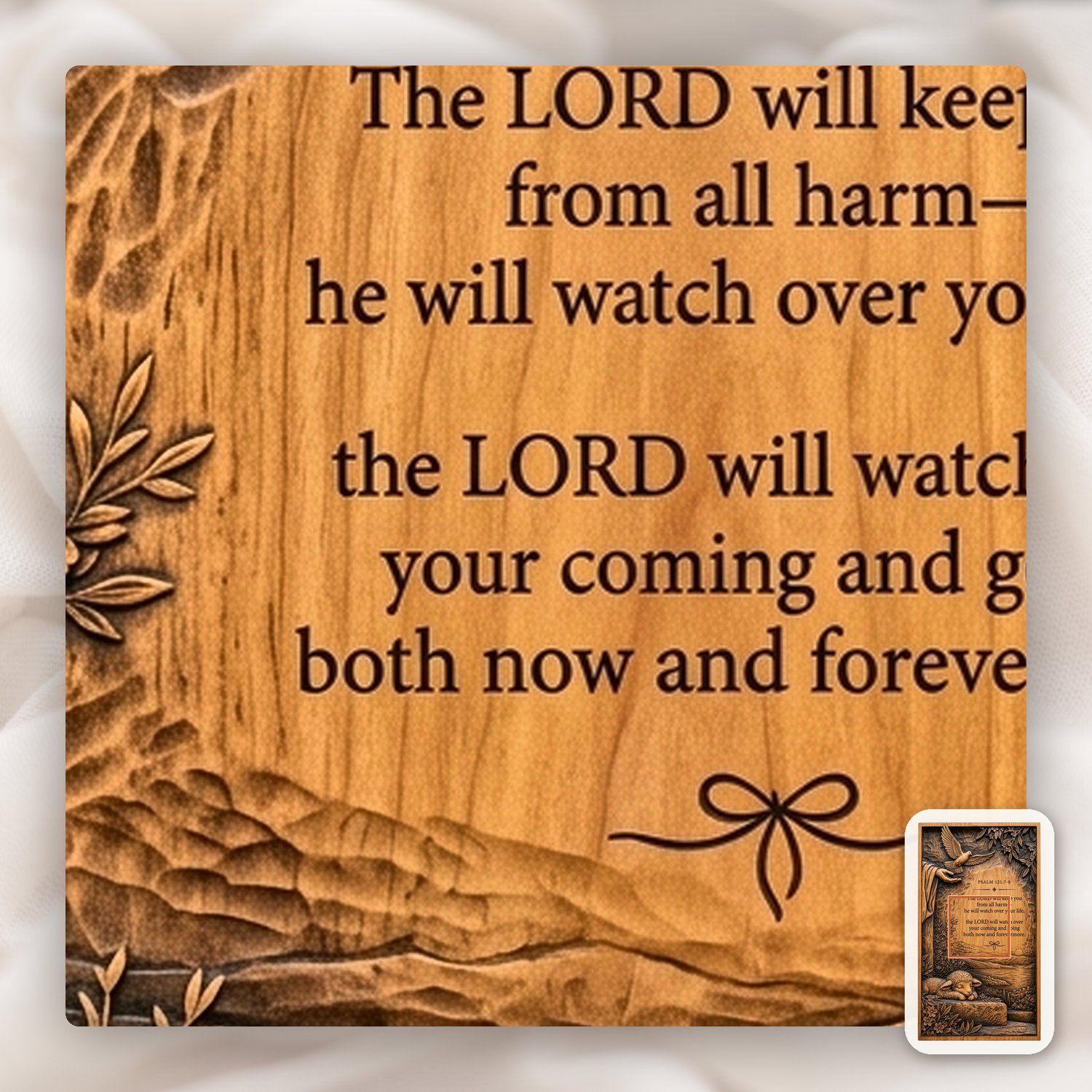 Psalm 121 Bible Verse Dove and Lamb CNC Relief STL bas-relief STL — view 11