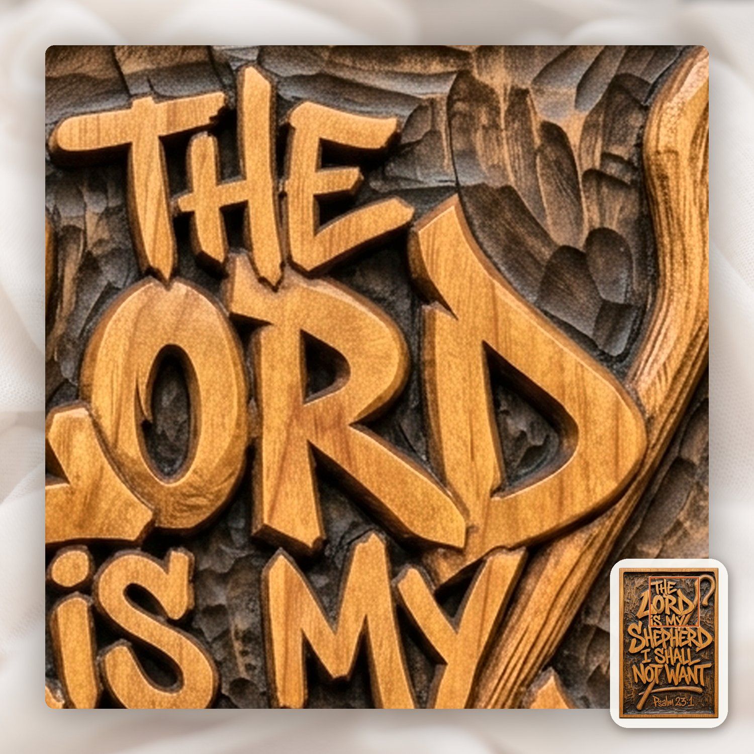Psalm 23 The Lord is my Shepherd CNC Relief STL bas-relief STL — view 12