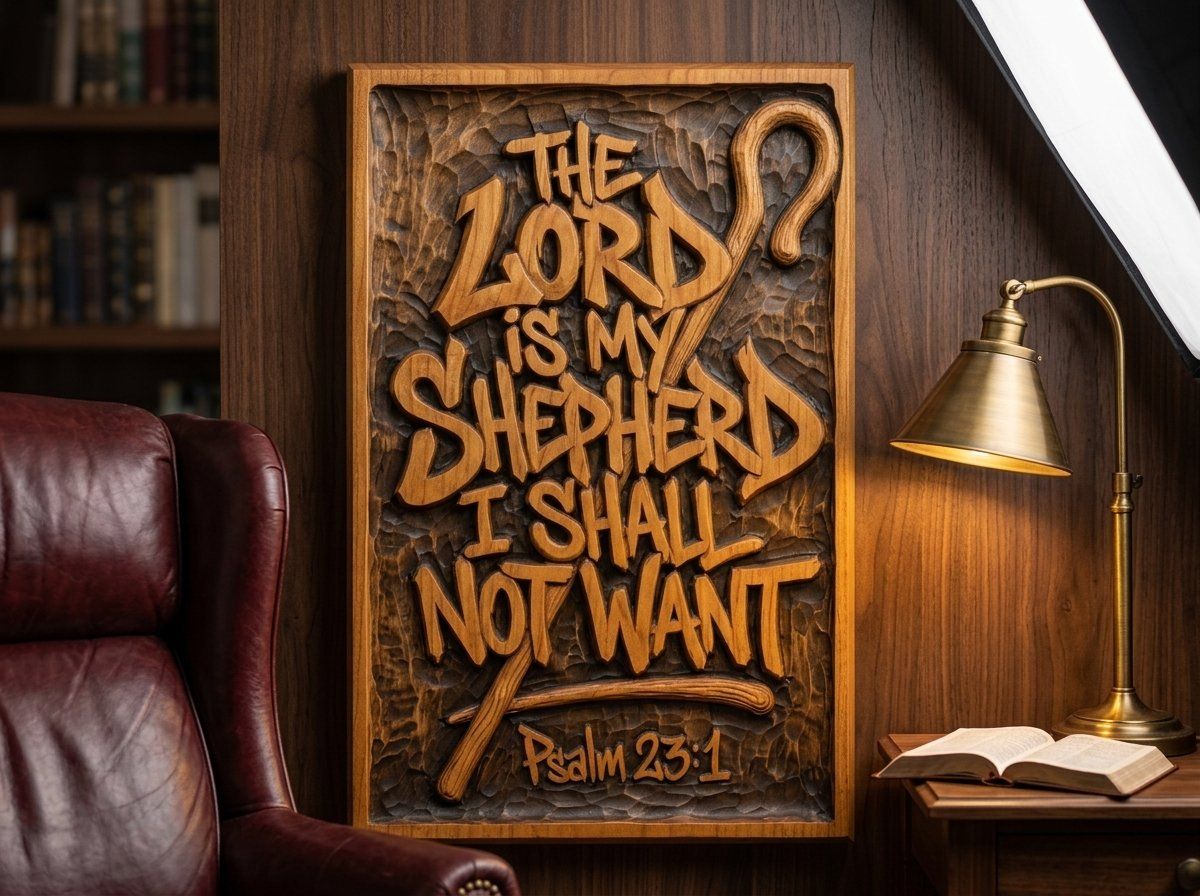 Psalm 23 The Lord is my Shepherd CNC Relief STL bas-relief STL — view 14