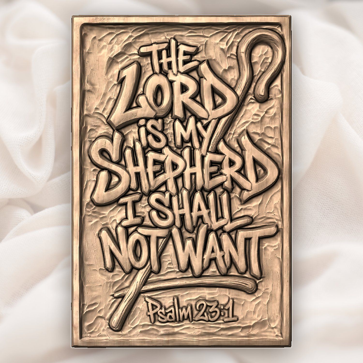 Psalm 23 The Lord is my Shepherd CNC Relief STL bas-relief STL — view 5