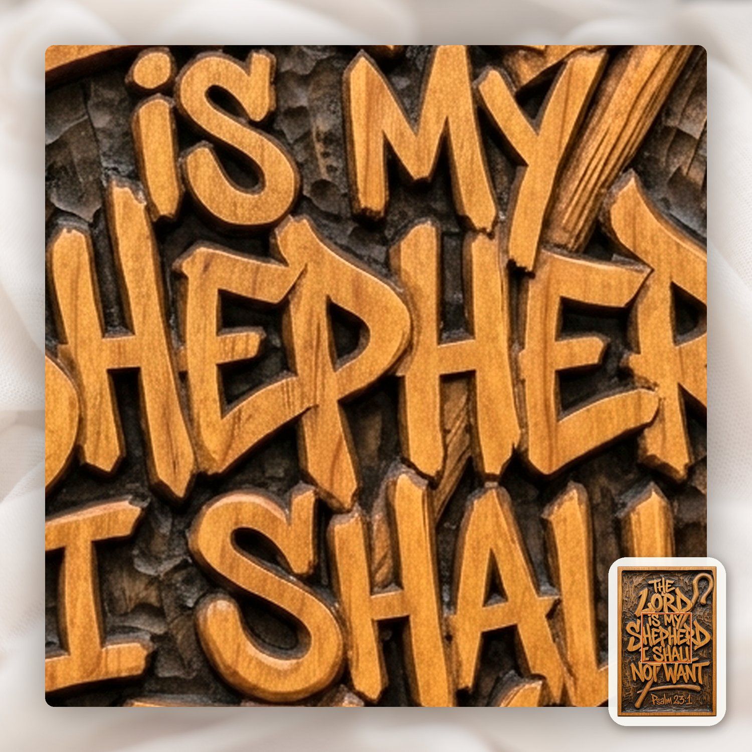 Psalm 23 The Lord is my Shepherd CNC Relief STL bas-relief STL — view 11