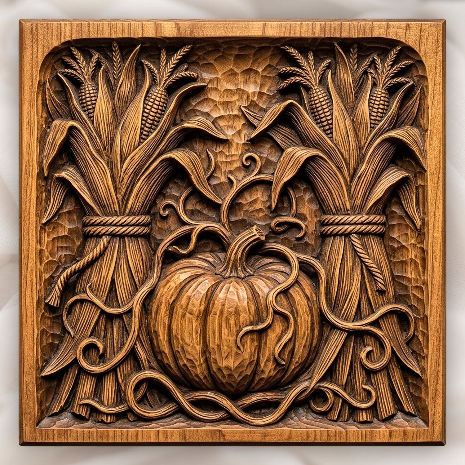 Pumpkin Corn Stalks CNC Relief STL bas-relief STL design