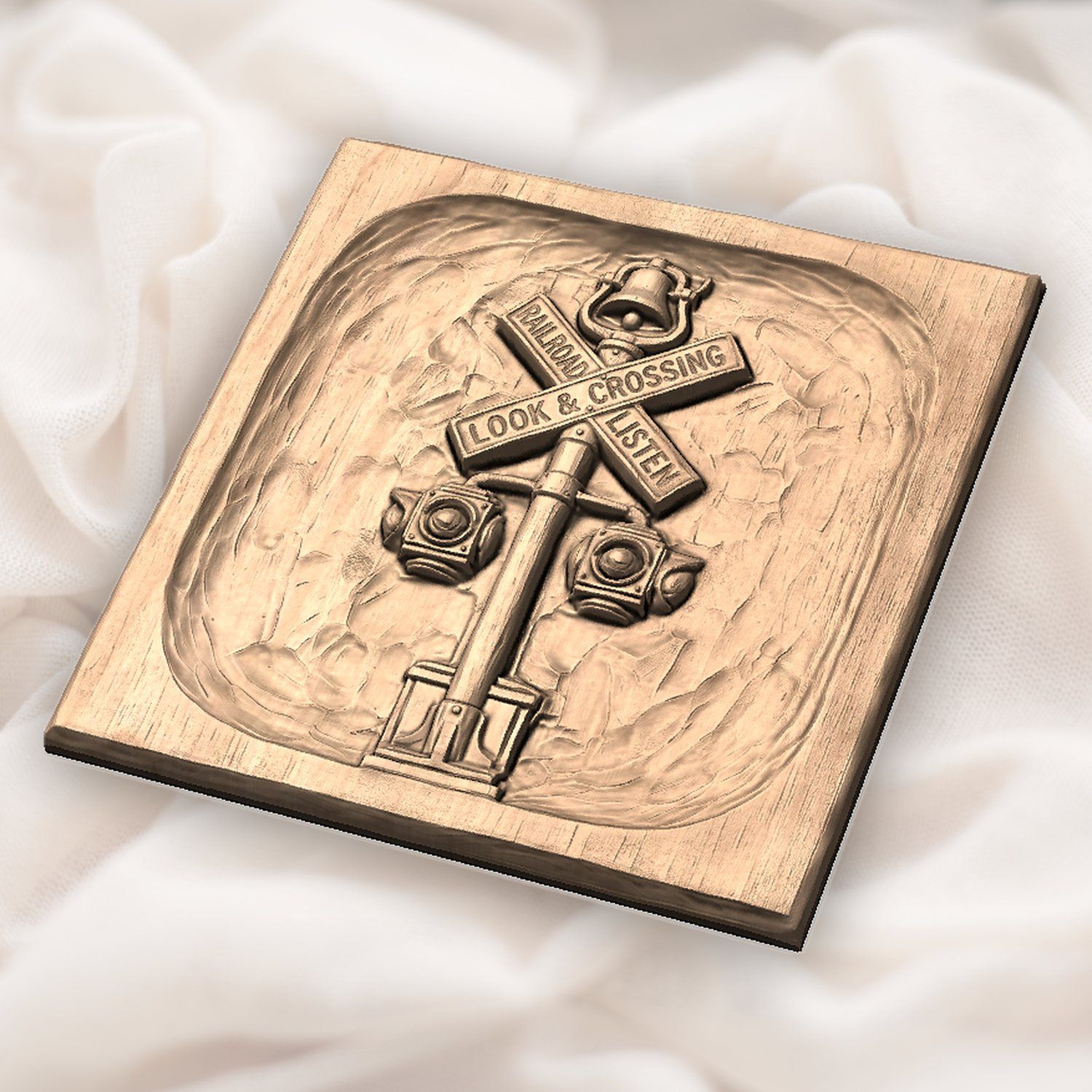 Railroad Crossing Signal CNC Relief STL bas-relief STL — view 6