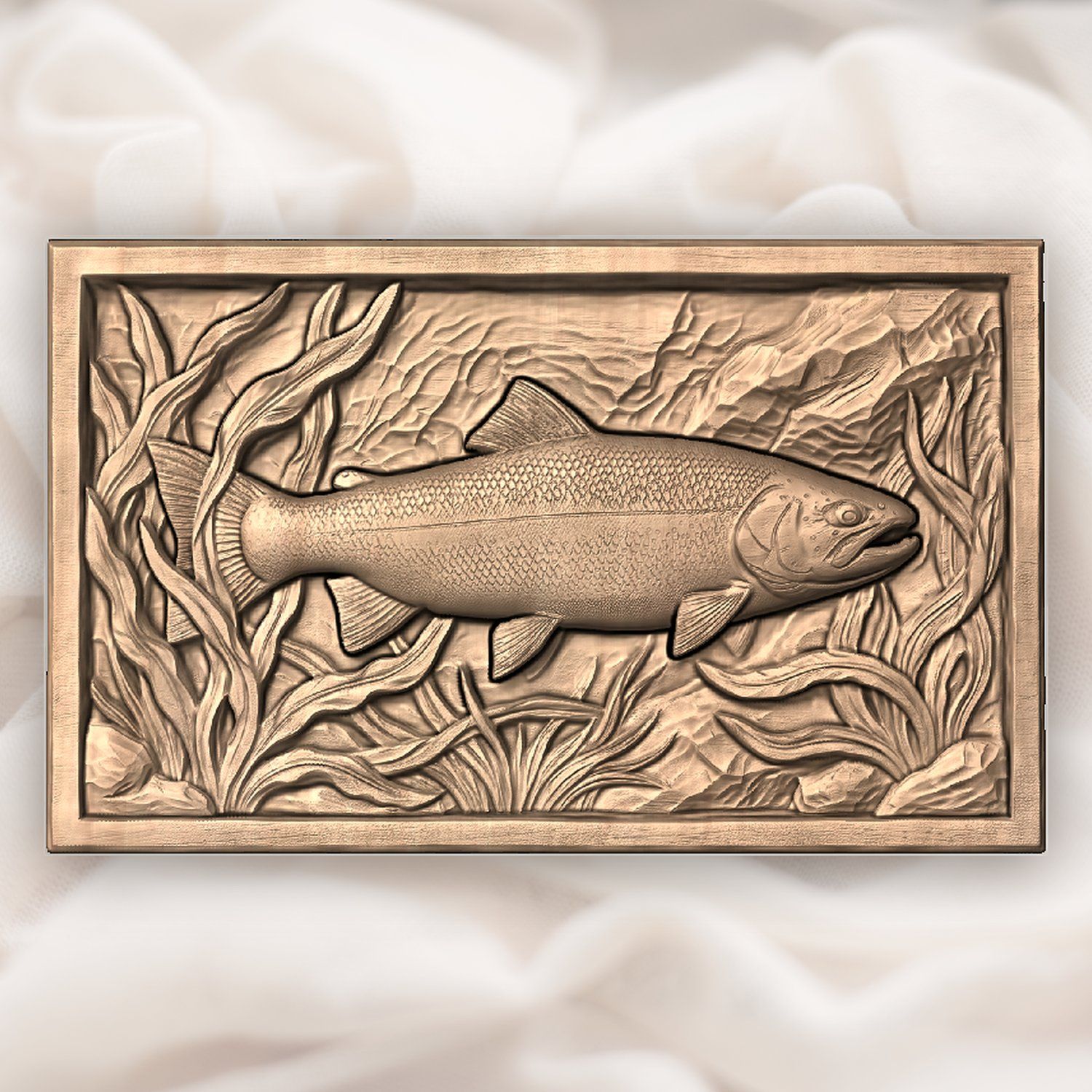 Rainbow Trout Fishing CNC Relief STL bas-relief STL — view 4