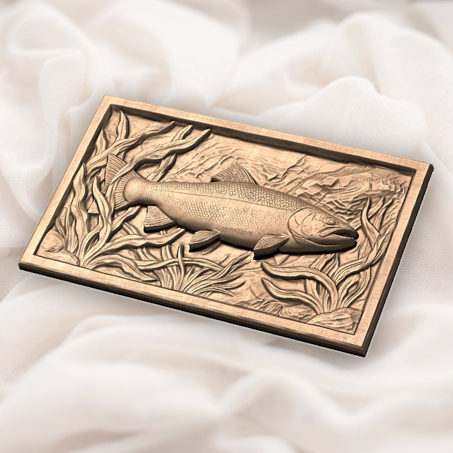 Rainbow Trout Fishing CNC Relief STL bas-relief STL — view 5