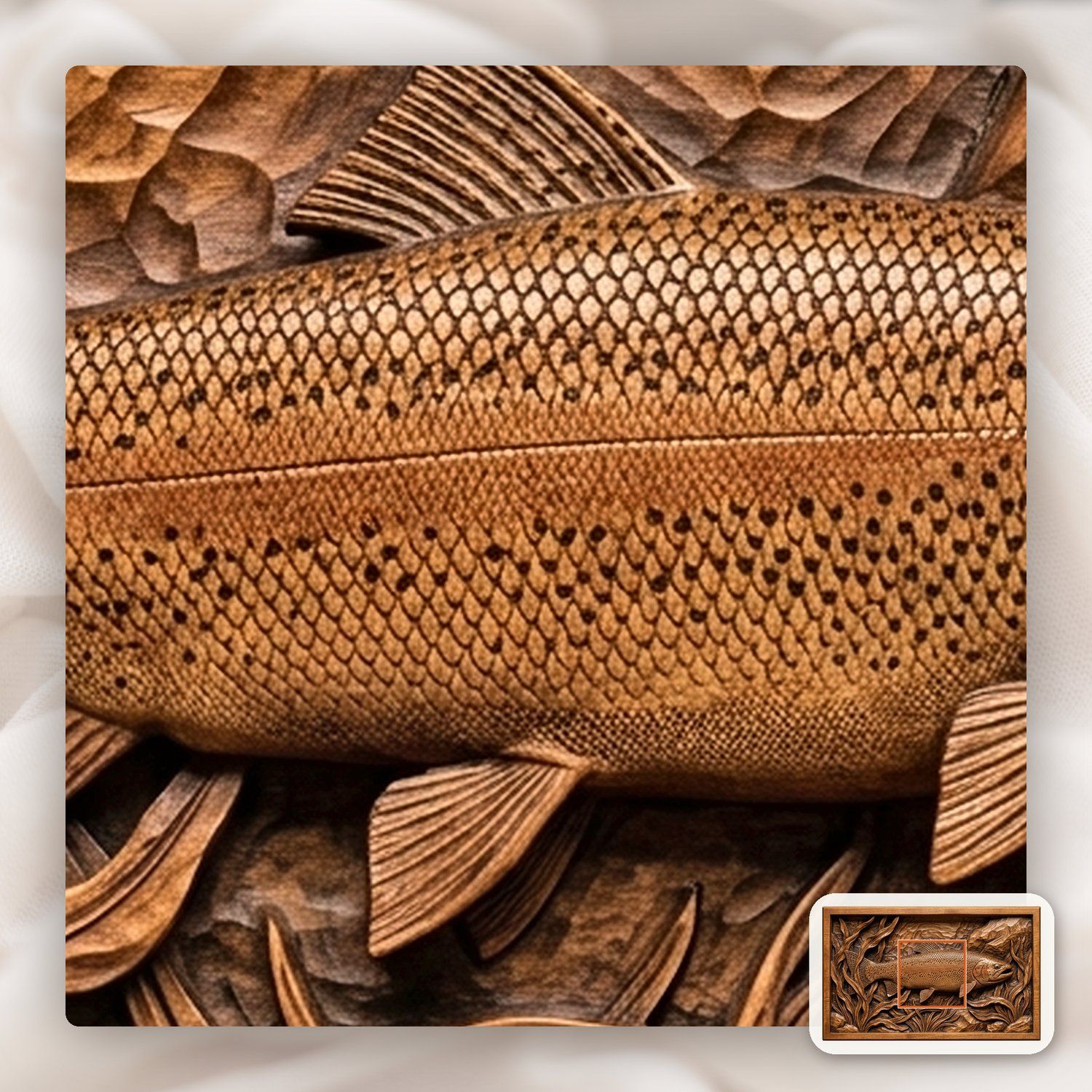 Rainbow Trout Fishing CNC Relief STL bas-relief STL — view 10