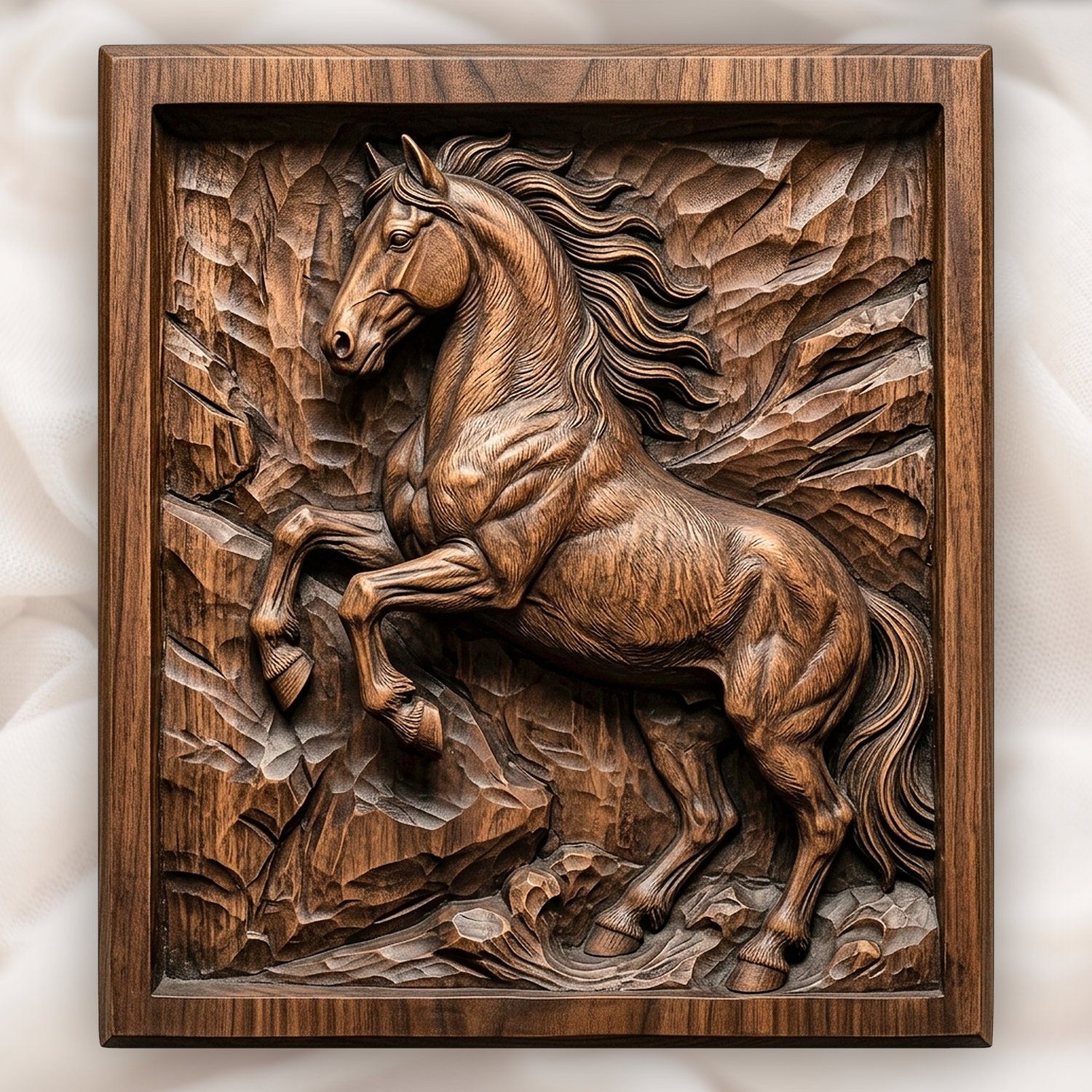 Rearing Wild Mustang Stallion CNC Relief STL bas-relief STL design