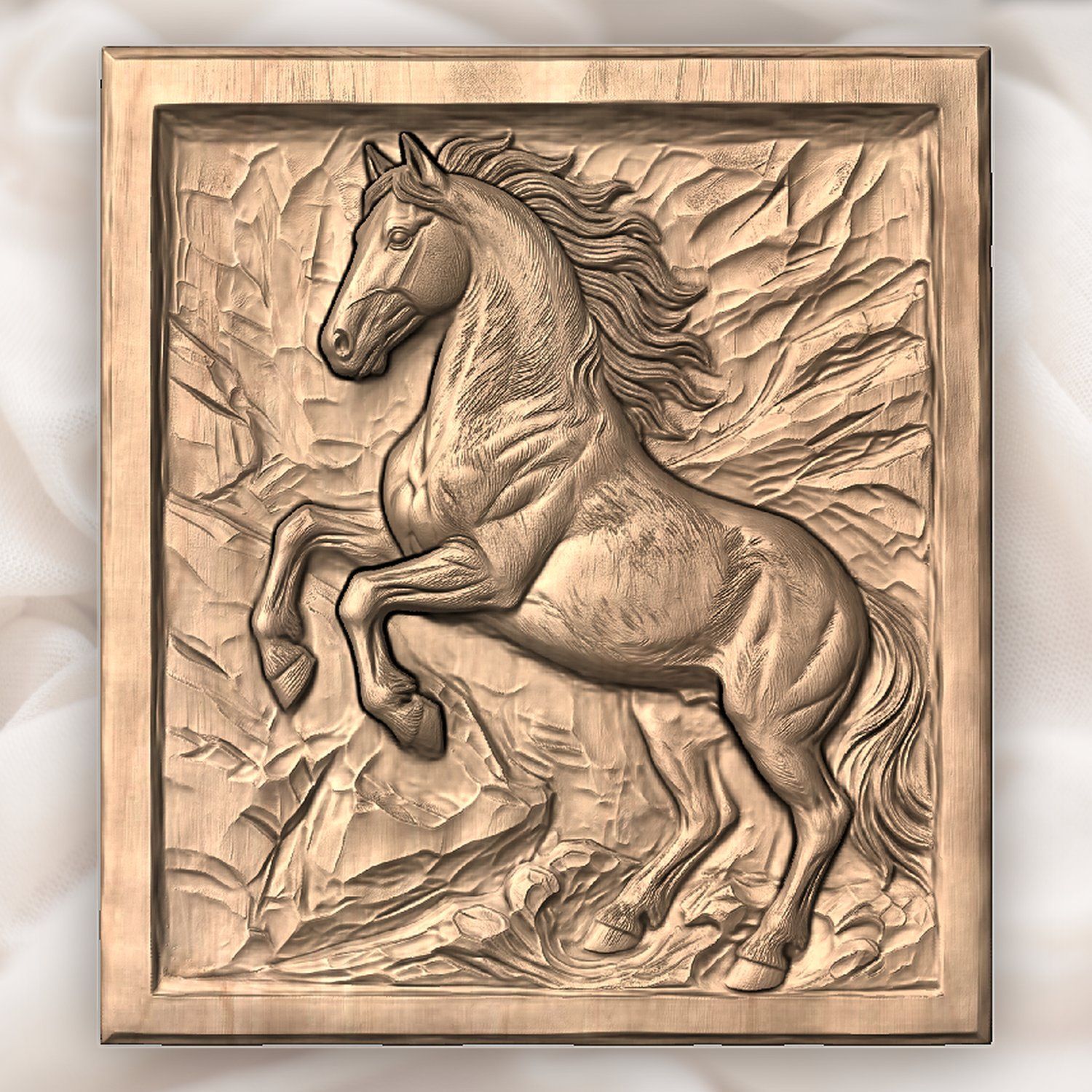Rearing Wild Mustang Stallion CNC Relief STL bas-relief STL — view 5