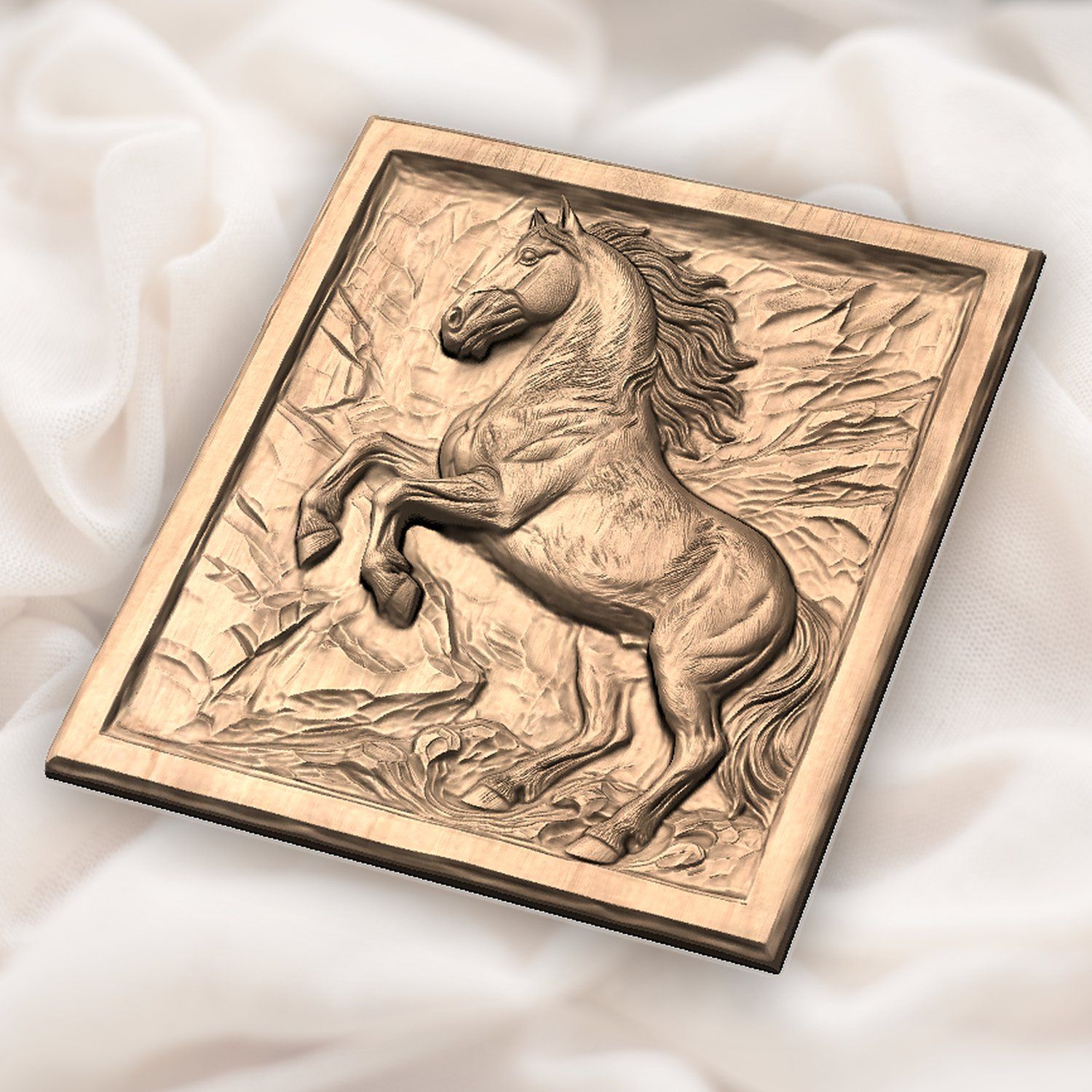 Rearing Wild Mustang Stallion CNC Relief STL bas-relief STL — view 6