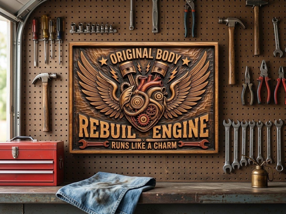 Rebuilt Engine Mechanical Heart Wings CNC Relief STL bas-relief STL — view 13