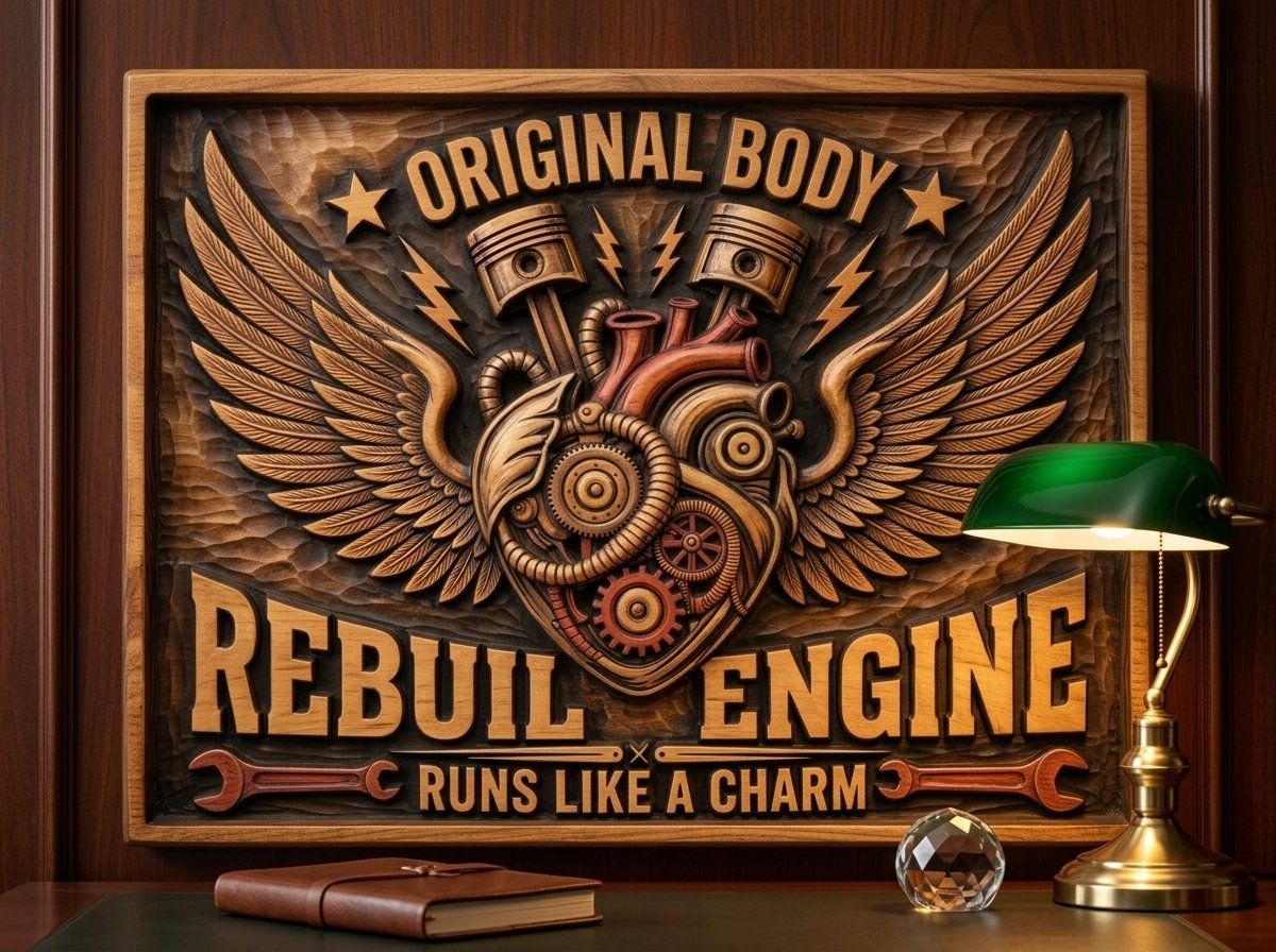 Rebuilt Engine Mechanical Heart Wings CNC Relief STL bas-relief STL — view 14