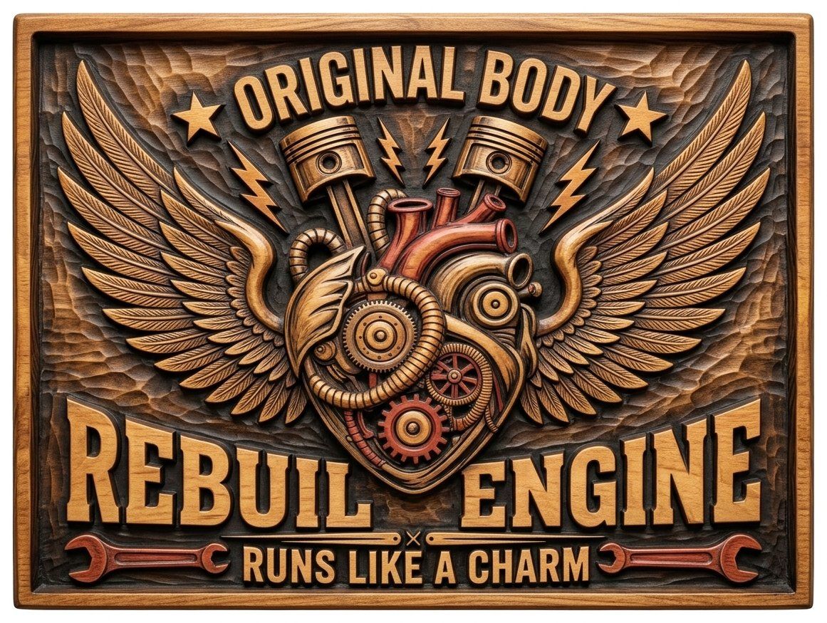 Rebuilt Engine Mechanical Heart Wings CNC Relief STL bas-relief STL — view 4
