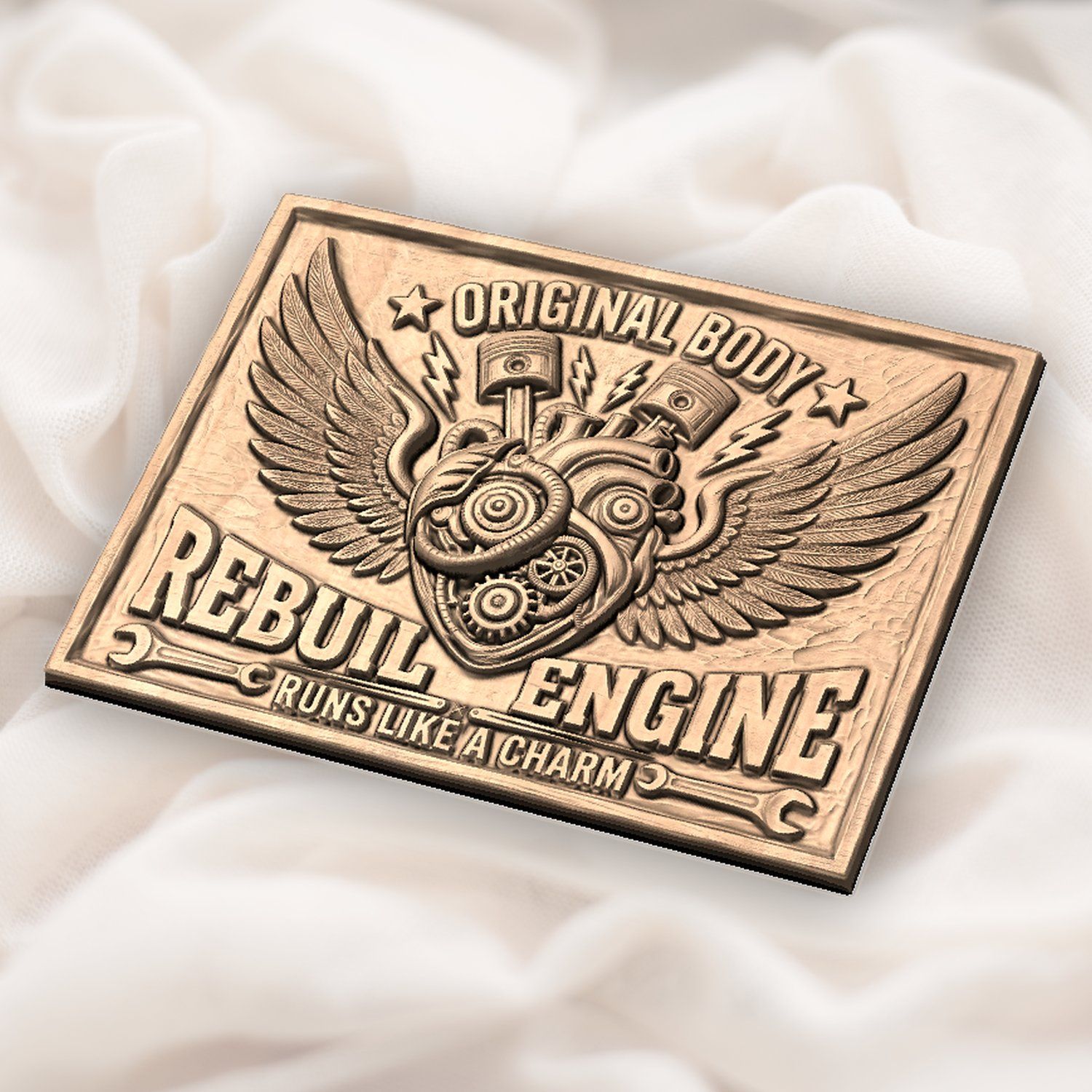 Rebuilt Engine Mechanical Heart Wings CNC Relief STL bas-relief STL — view 6