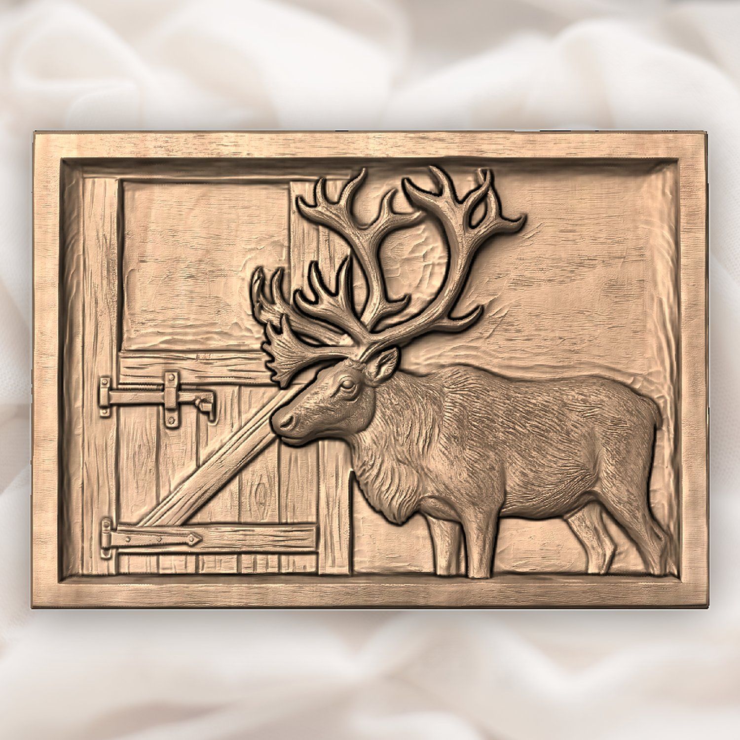 Reindeer Stable Scene CNC Relief STL bas-relief STL — view 5
