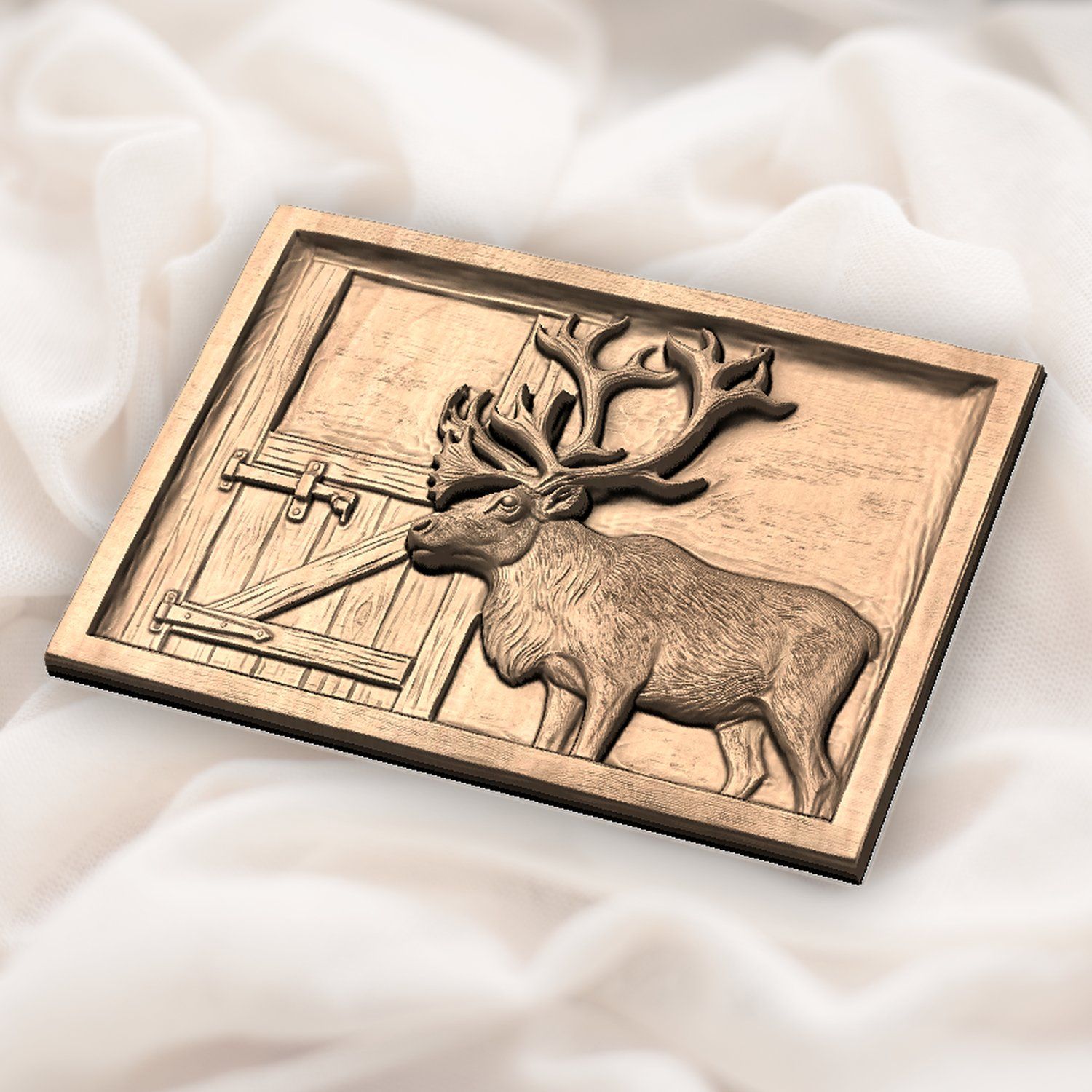 Reindeer Stable Scene CNC Relief STL bas-relief STL — view 6