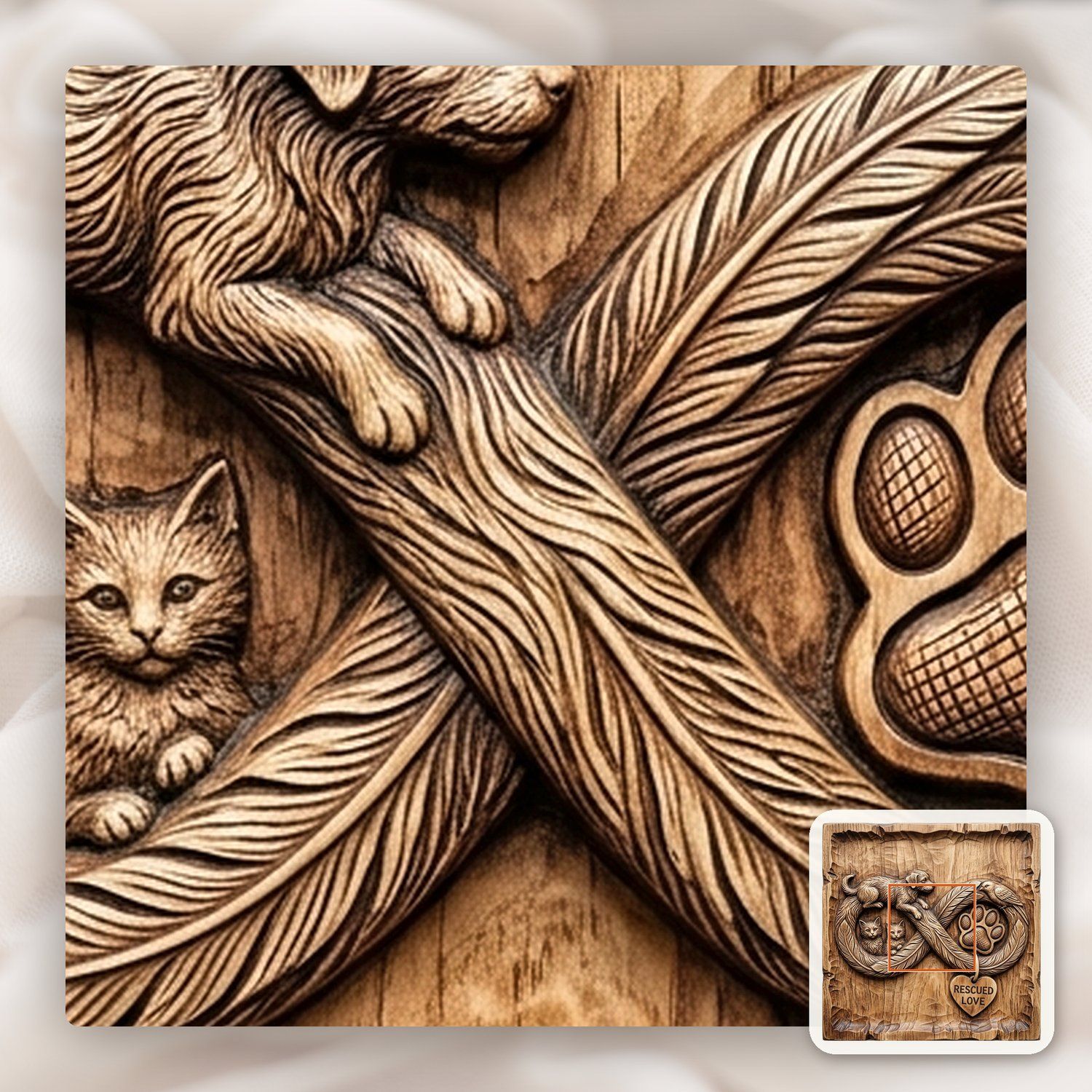 Rescued Love Infinity Pet Memorial CNC Relief STL bas-relief STL — view 11