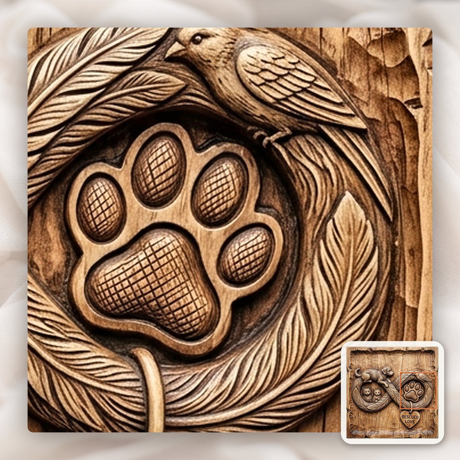 Rescued Love Infinity Pet Memorial CNC Relief STL bas-relief STL — view 12