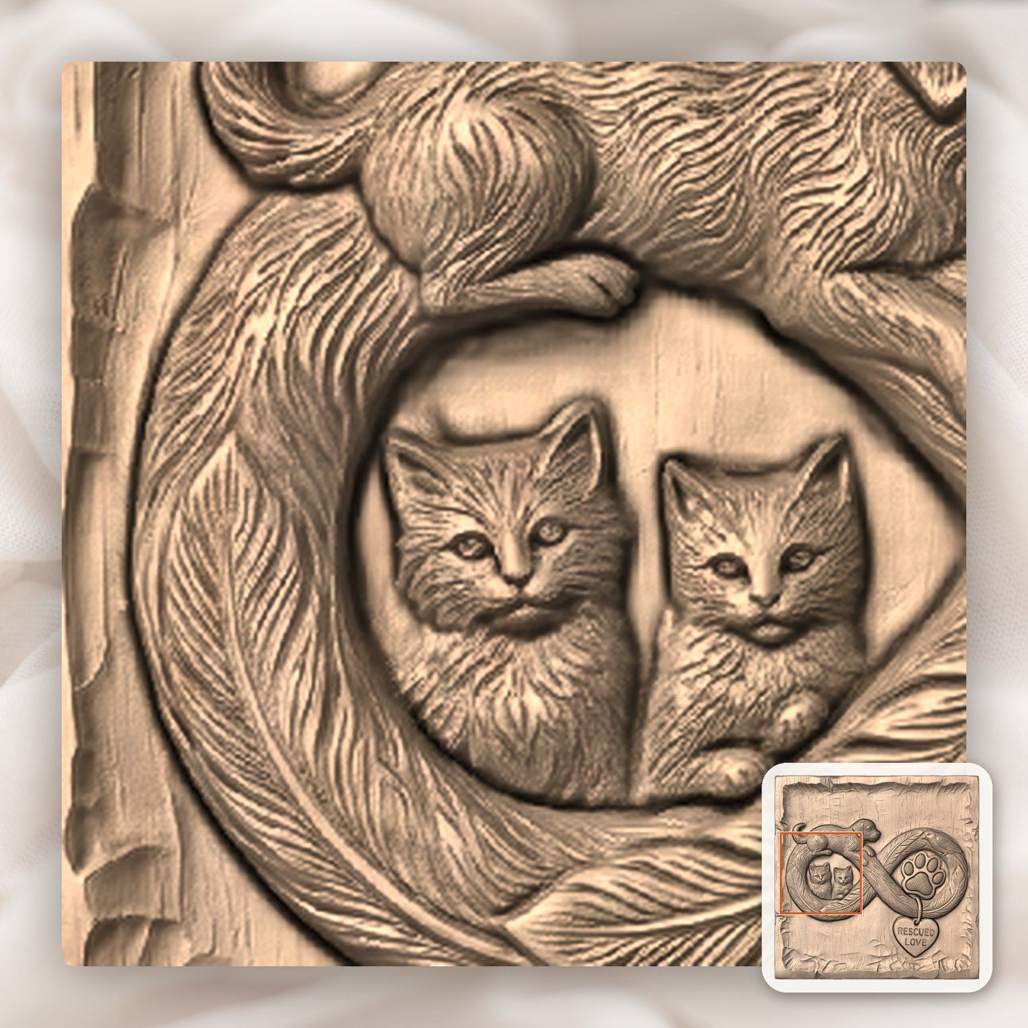 Rescued Love Infinity Pet Memorial CNC Relief STL bas-relief STL — view 8