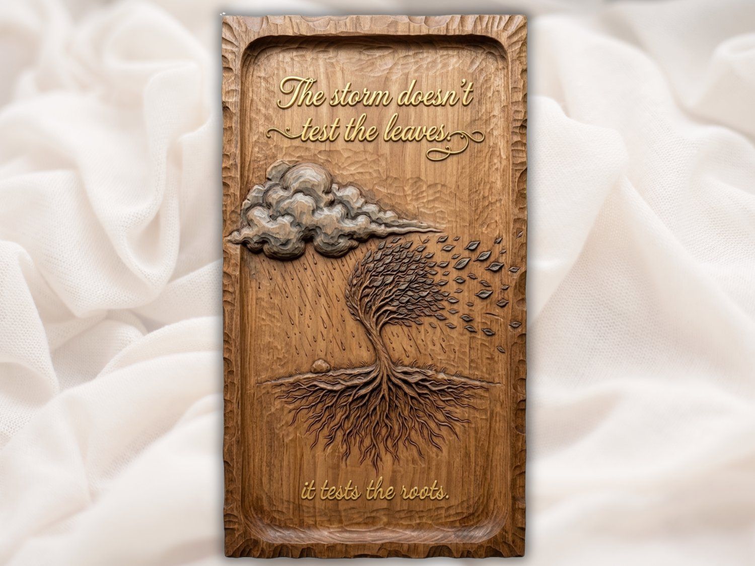 Resilience Roots Inspirational Quote CNC Relief STL bas-relief STL — view 2