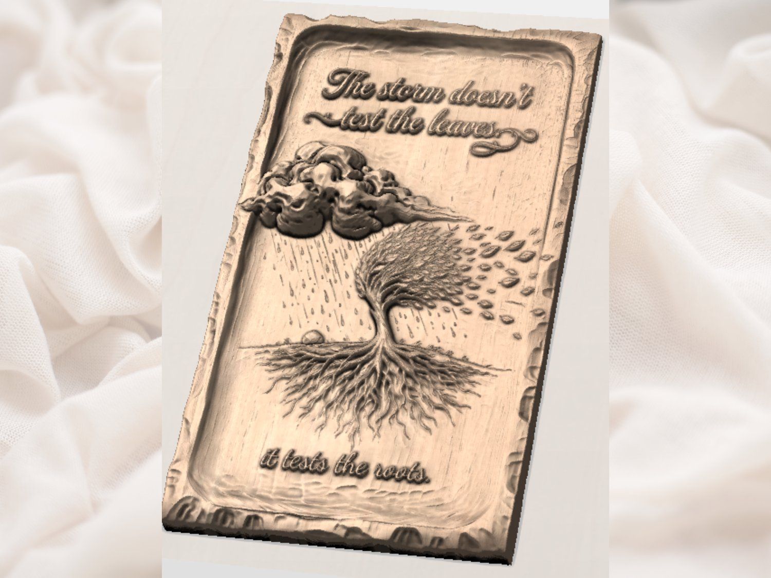 Resilience Roots Inspirational Quote CNC Relief STL bas-relief STL — view 3