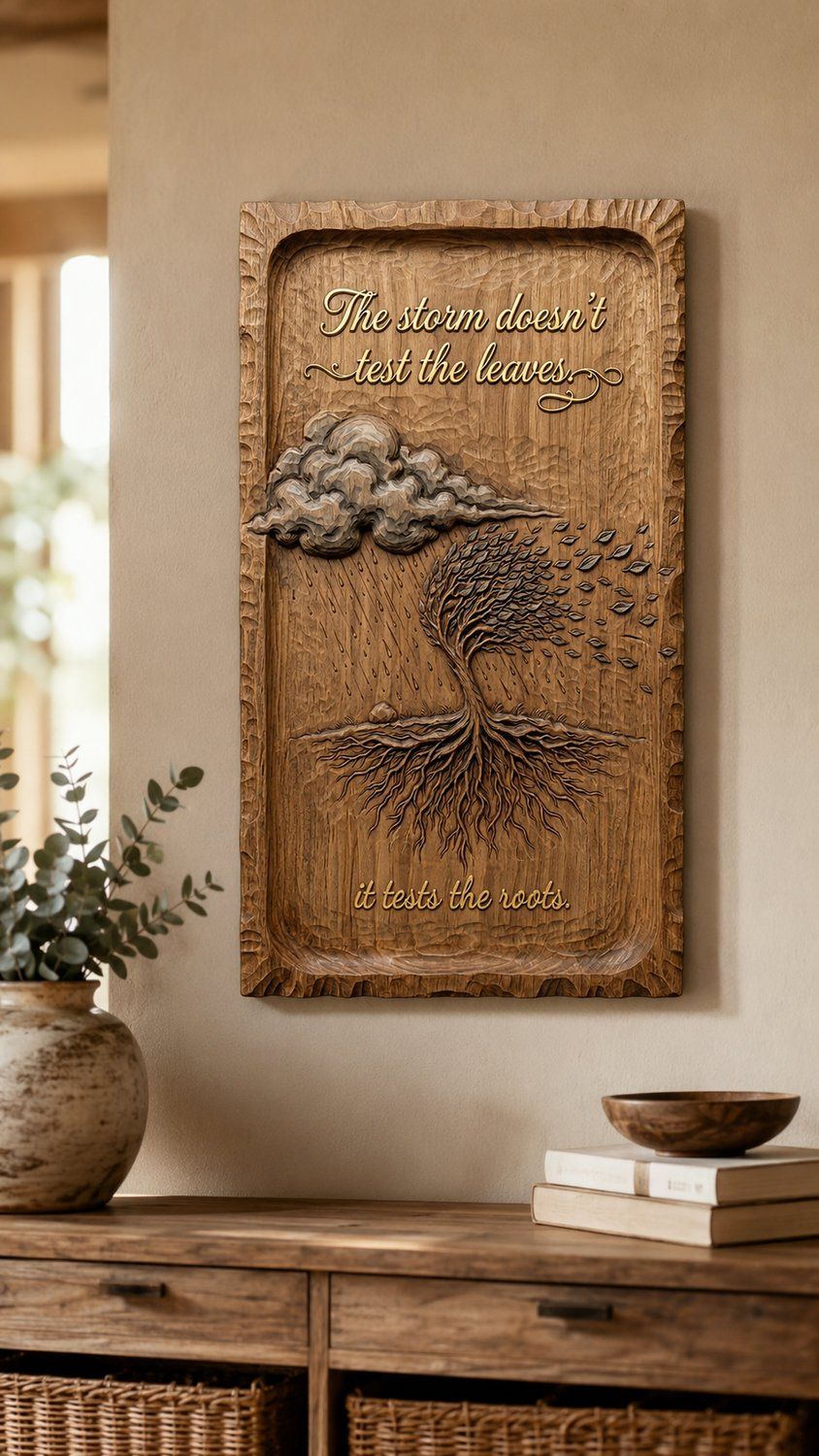 Resilience Roots Inspirational Quote CNC Relief STL bas-relief STL — view 6