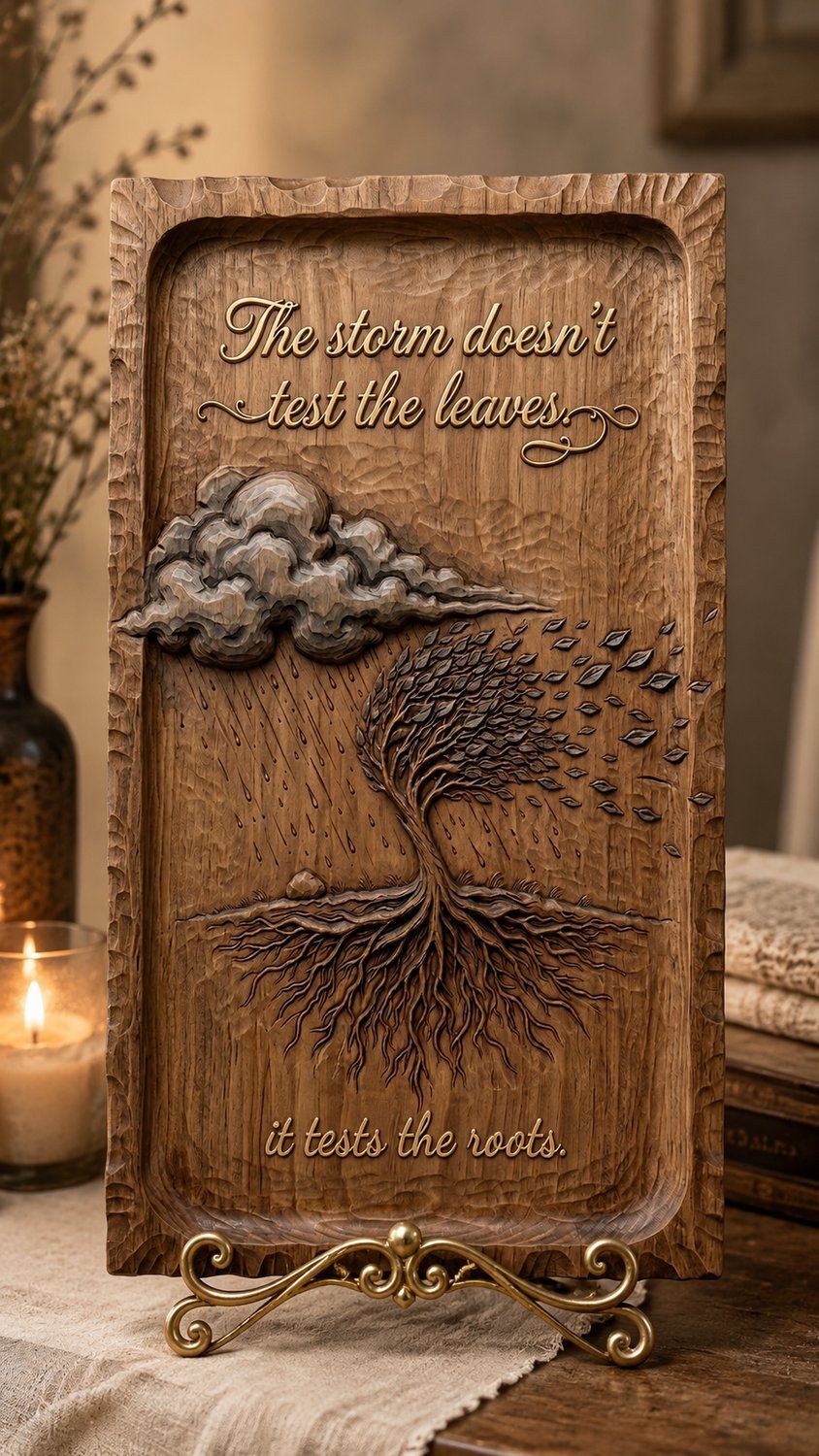 Resilience Roots Inspirational Quote CNC Relief STL bas-relief STL — view 7