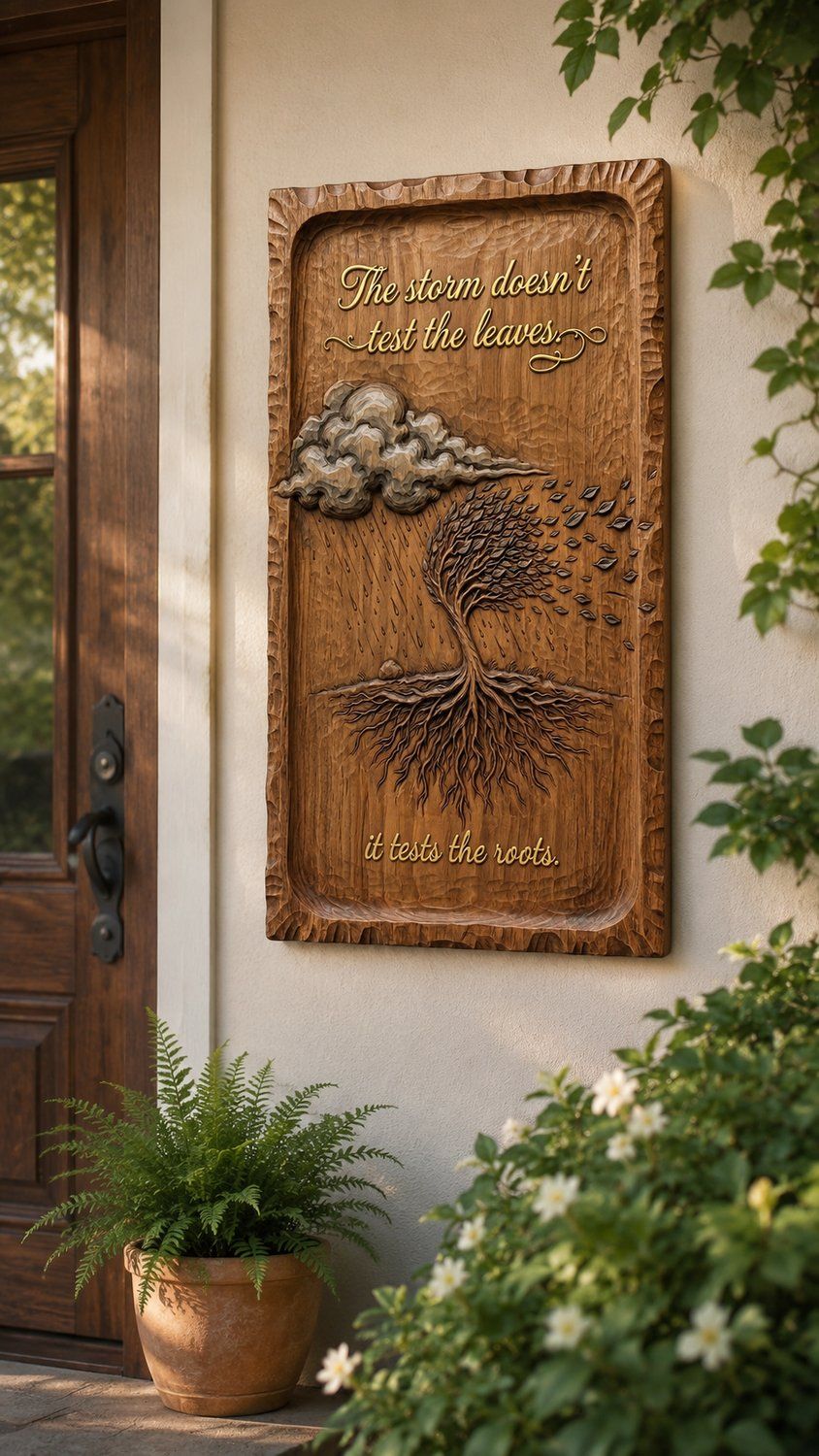 Resilience Roots Inspirational Quote CNC Relief STL bas-relief STL — view 8