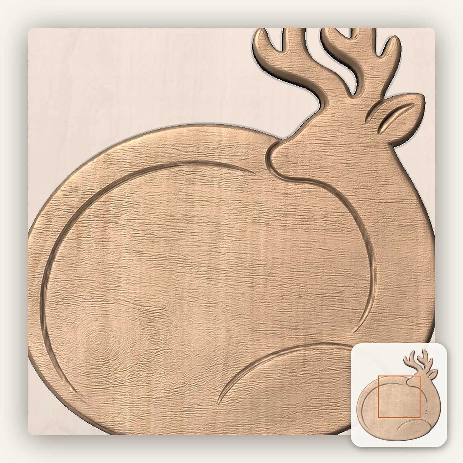Resting Forest Buck CNC Relief STL bas-relief STL — view 6