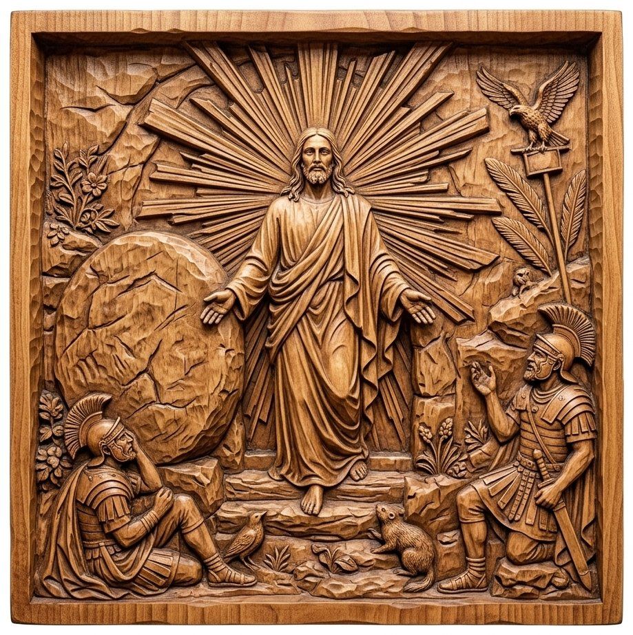 Resurrection of Jesus Christ CNC Relief STL bas-relief STL — view 14