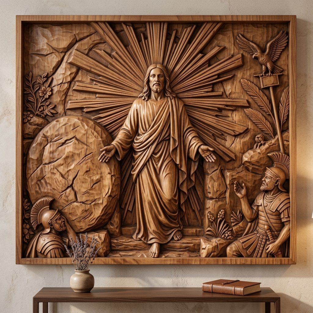 Resurrection of Jesus Christ CNC Relief STL bas-relief STL — view 15