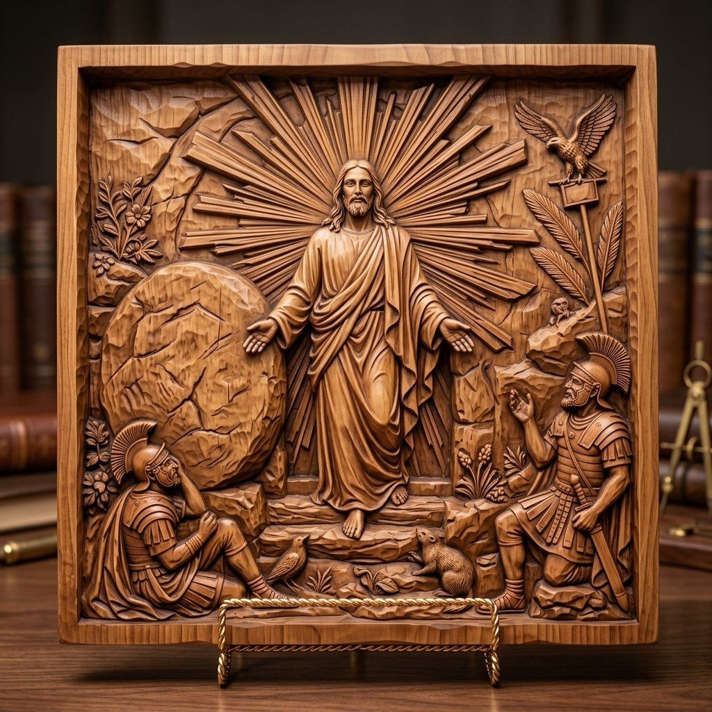 Resurrection of Jesus Christ CNC Relief STL bas-relief STL — view 3