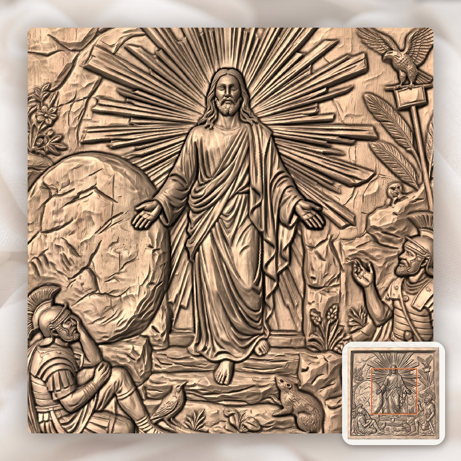 Resurrection of Jesus Christ CNC Relief STL bas-relief STL — view 6