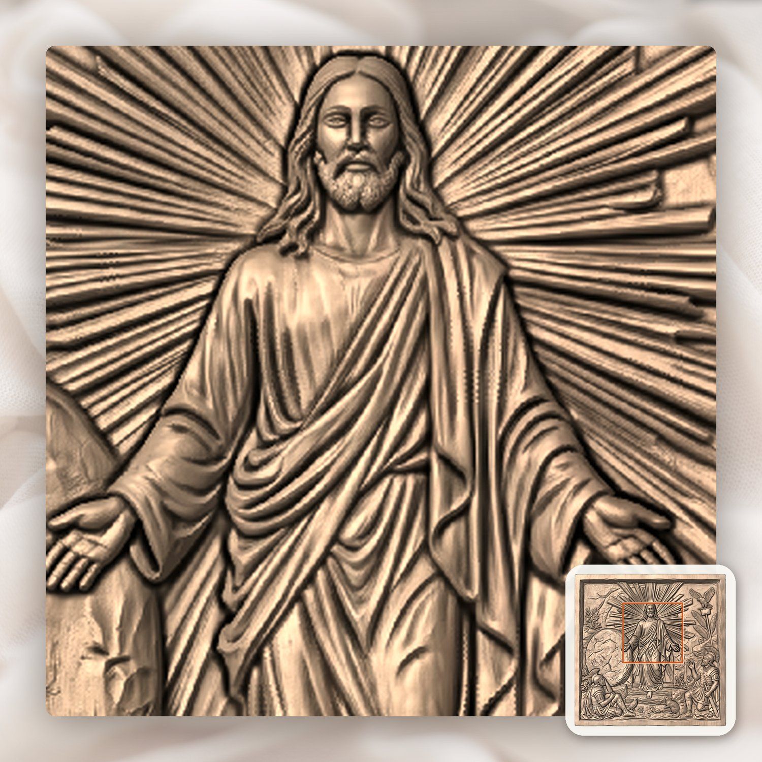 Resurrection of Jesus Christ CNC Relief STL bas-relief STL — view 7