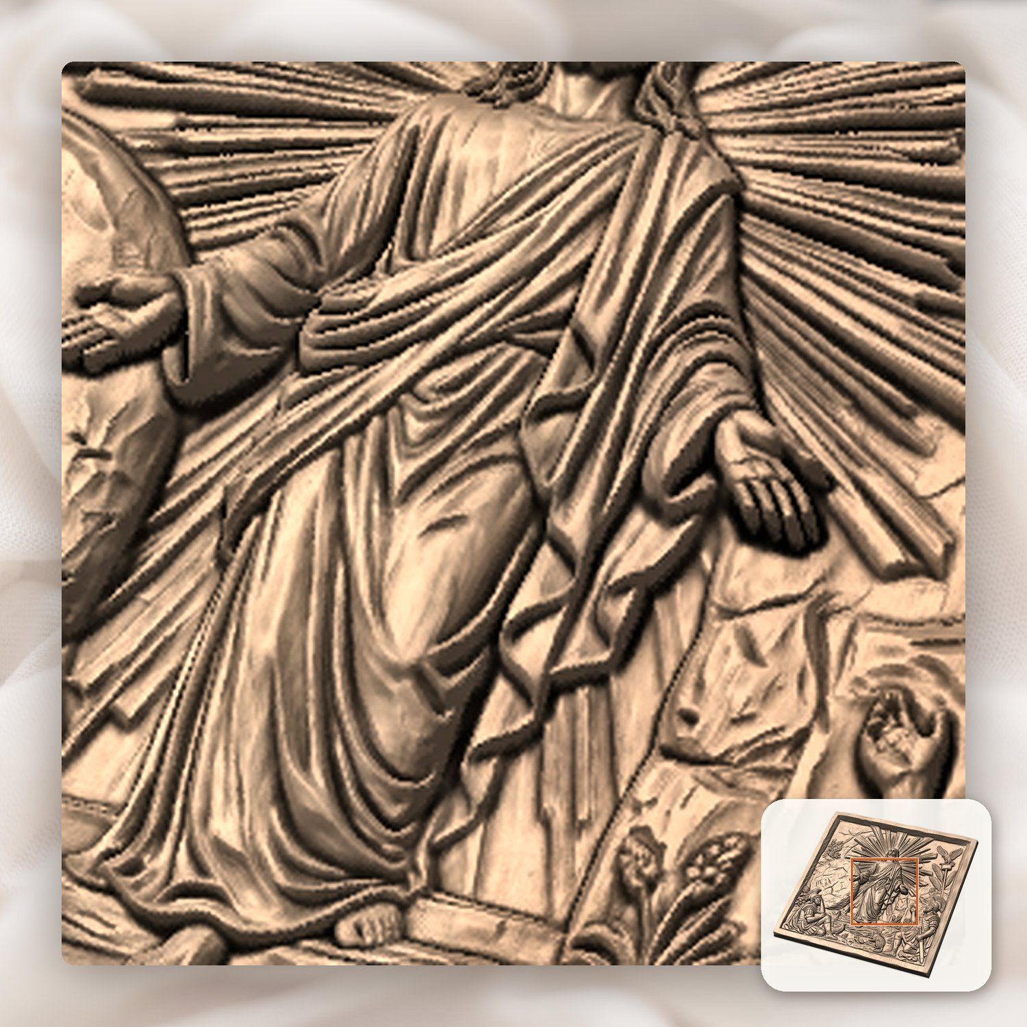 Resurrection of Jesus Christ CNC Relief STL bas-relief STL — view 9