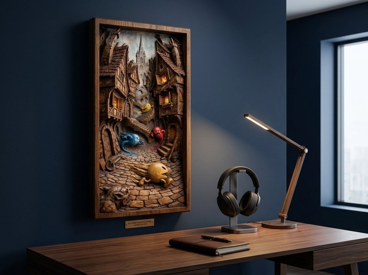 Retro Gaming Medieval Village CNC Relief STL bas-relief STL — view 15