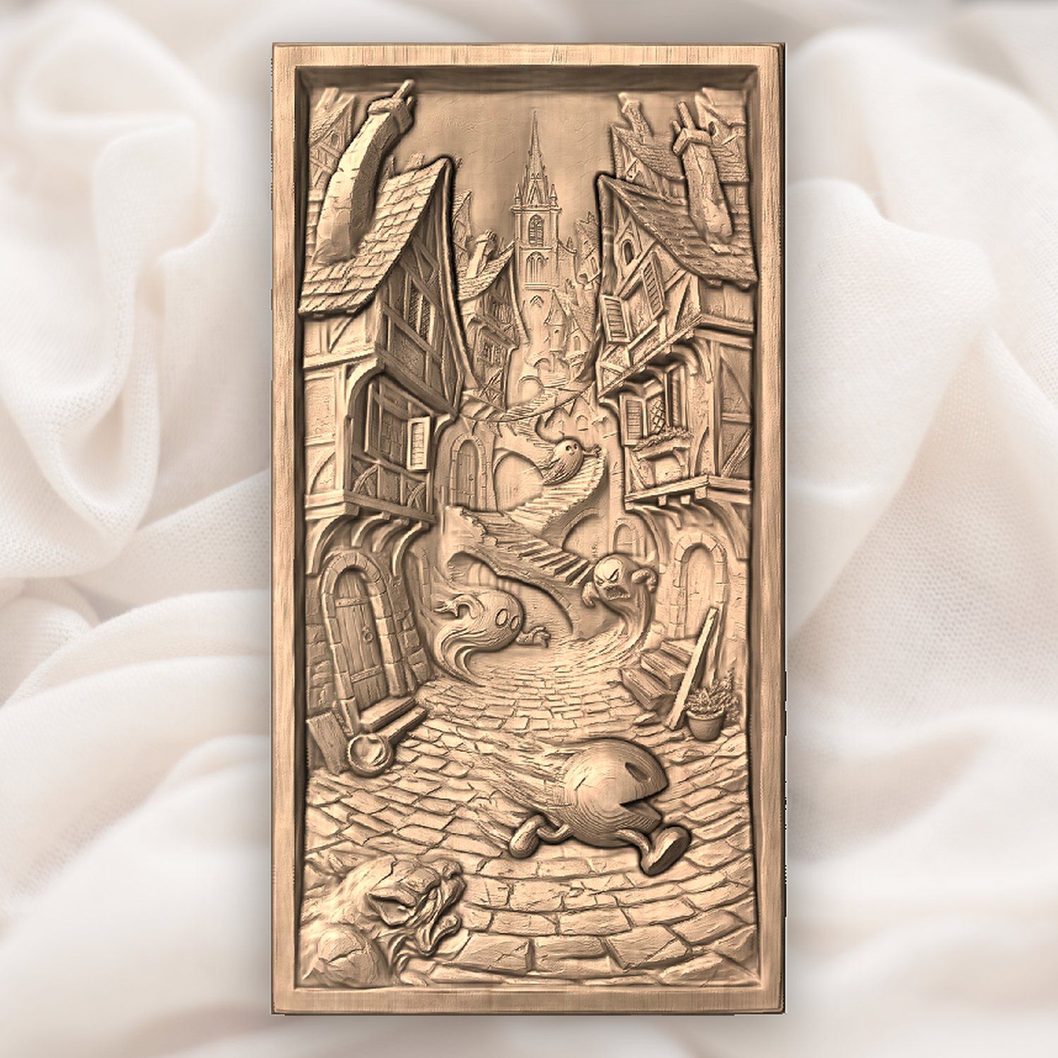 Retro Gaming Medieval Village CNC Relief STL bas-relief STL — view 5