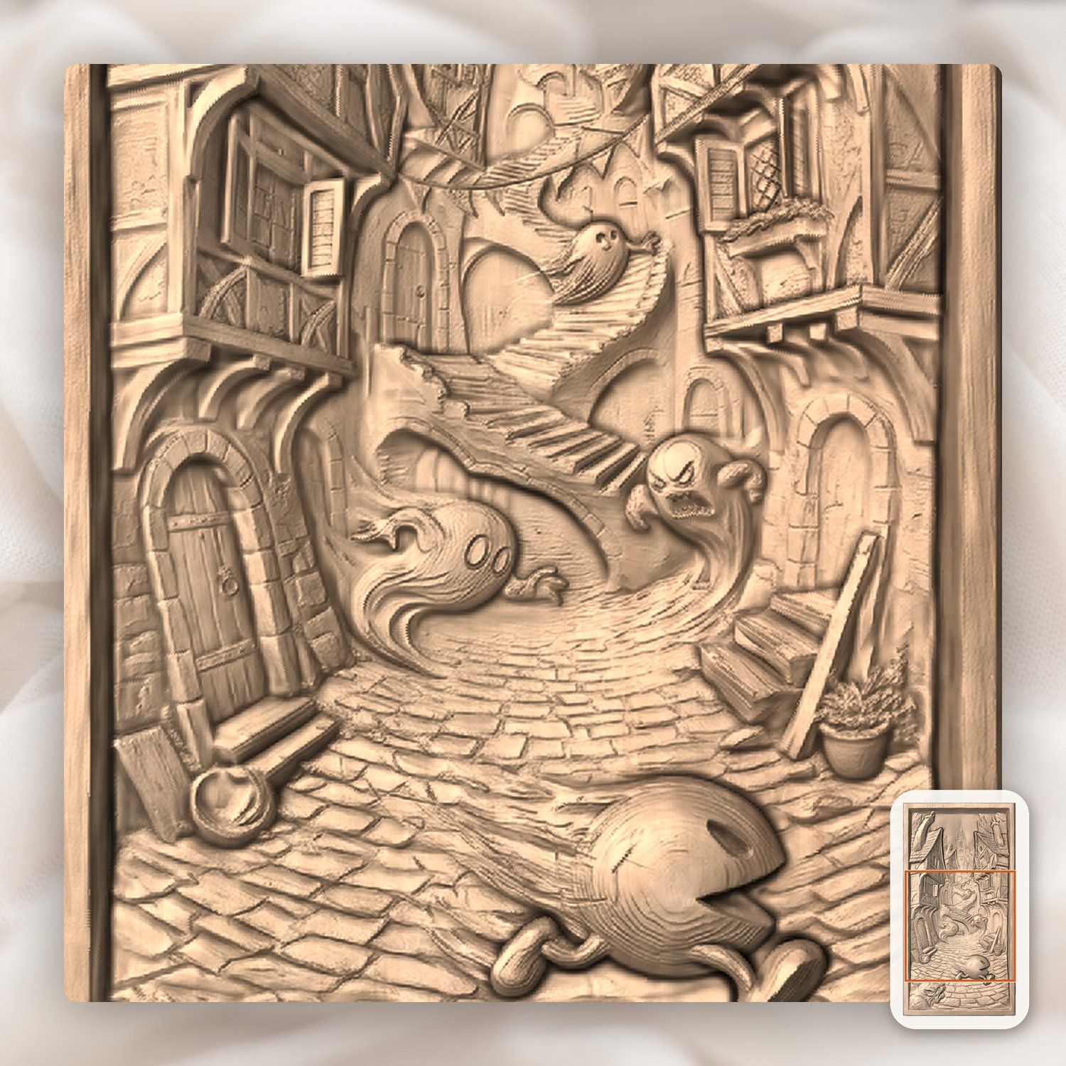 Retro Gaming Medieval Village CNC Relief STL bas-relief STL — view 8